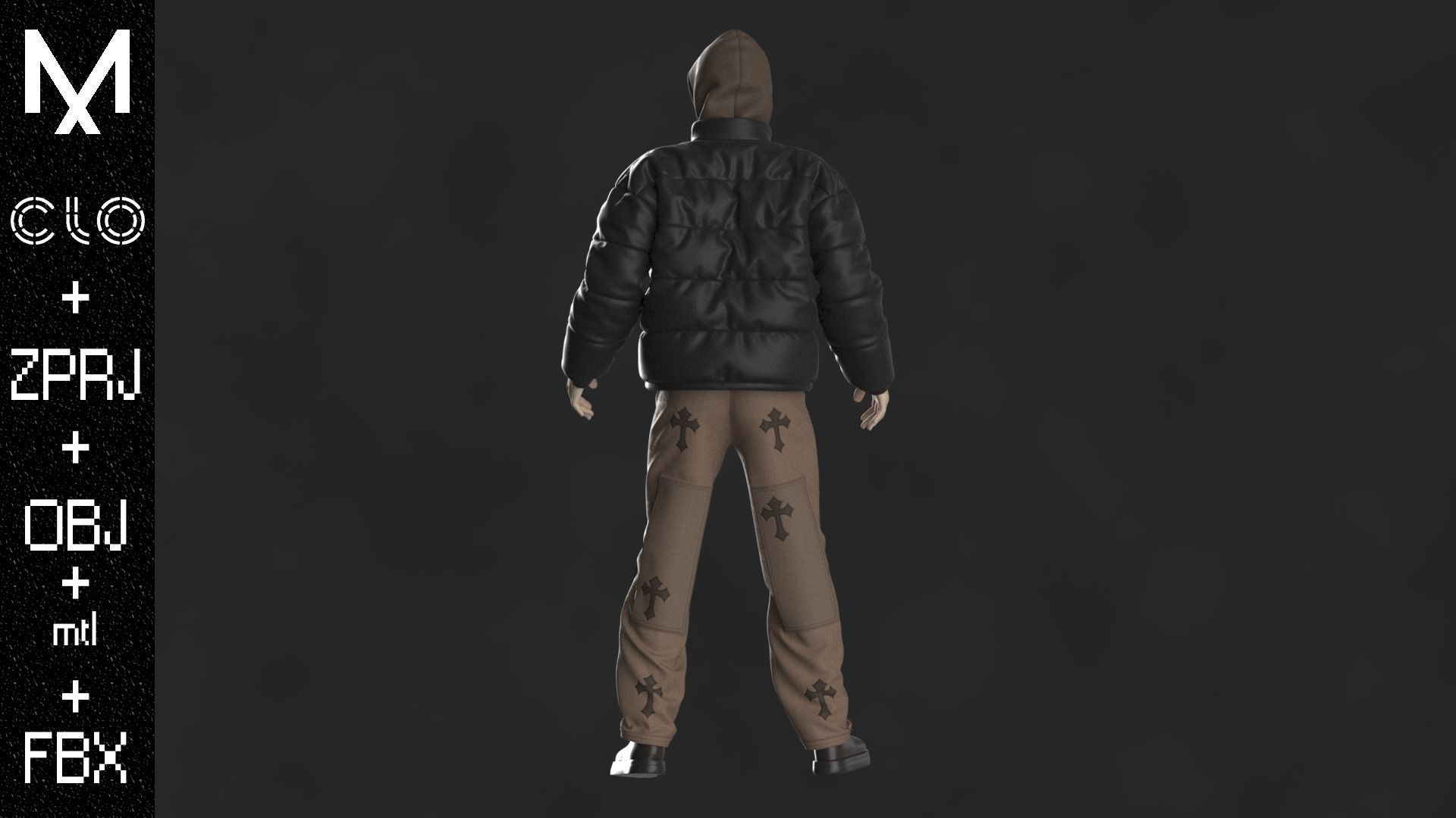 Streetwear Outfit Male OBJ mtl FBX ZPRJ 3D model_8