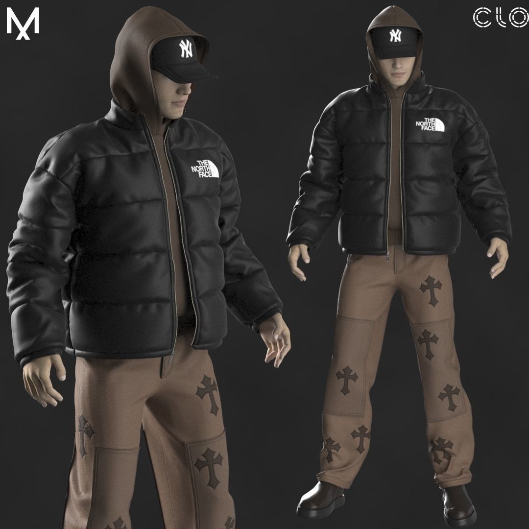 Streetwear Outfit Male OBJ mtl FBX ZPRJ 3D model_1