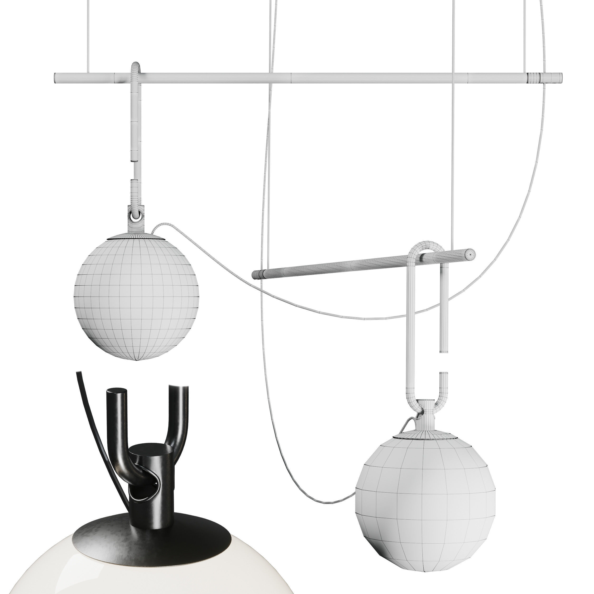 NH S1 22 SUSPENSION pendant light Low-poly 3D model_4