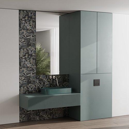  Bathroom furniture by Faucet Bathroom Mina set 67 Low-poly 3D model
