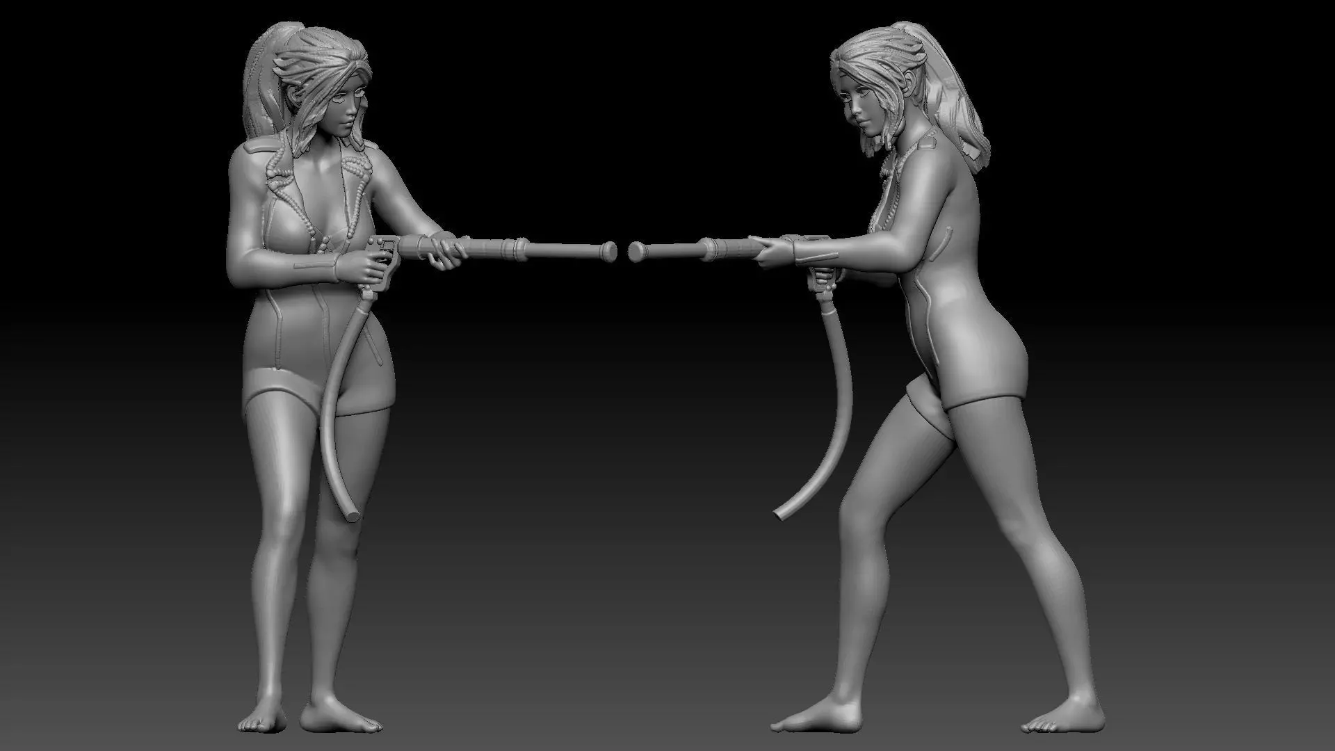 girl washer 1 3D print model_0