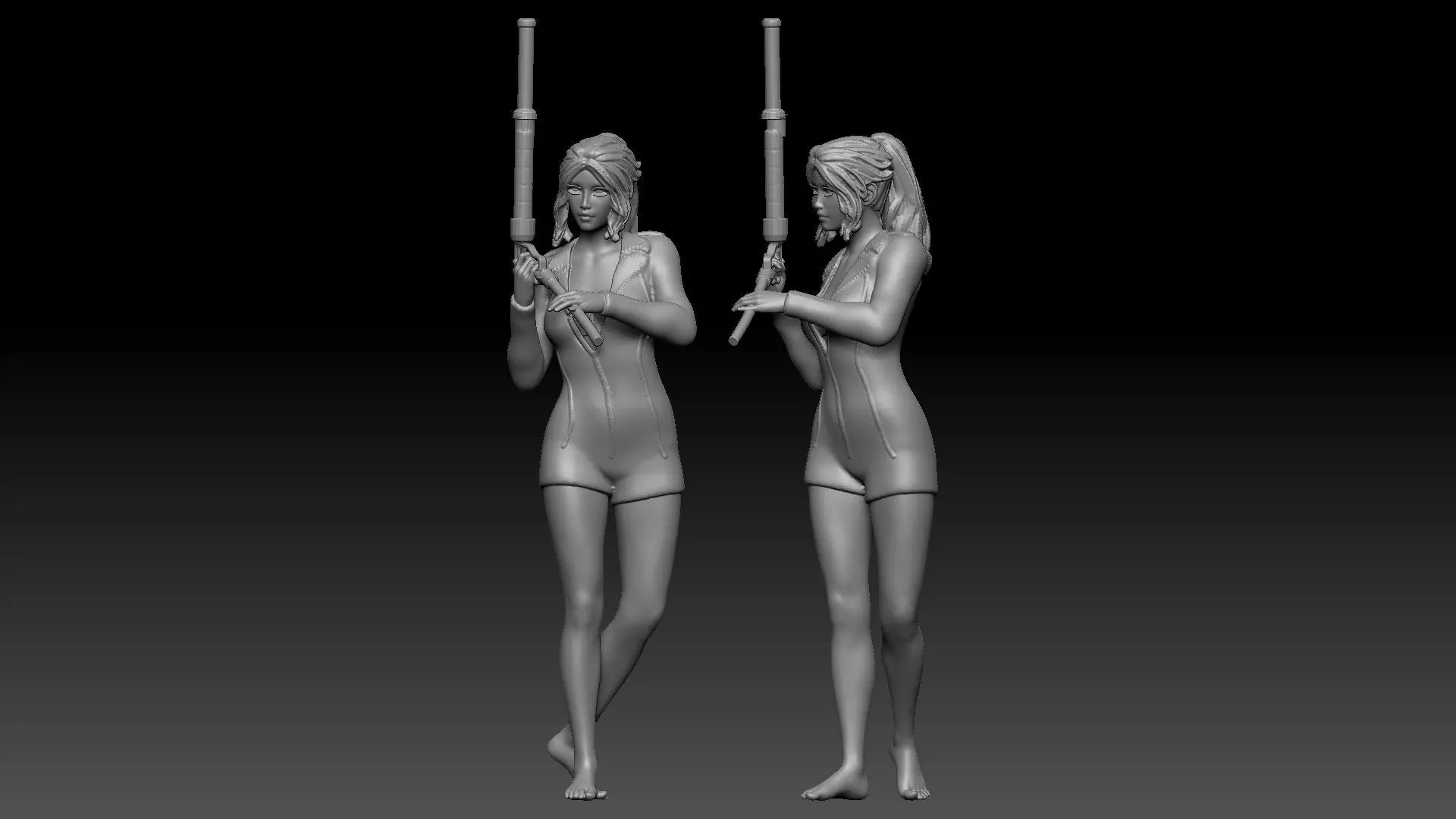 girl washer 2 3D print model_0