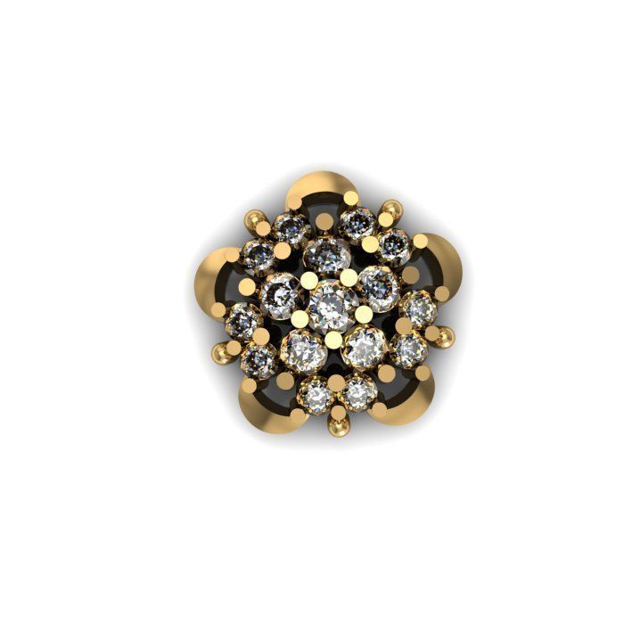 daimond nose pin 3D print model_6