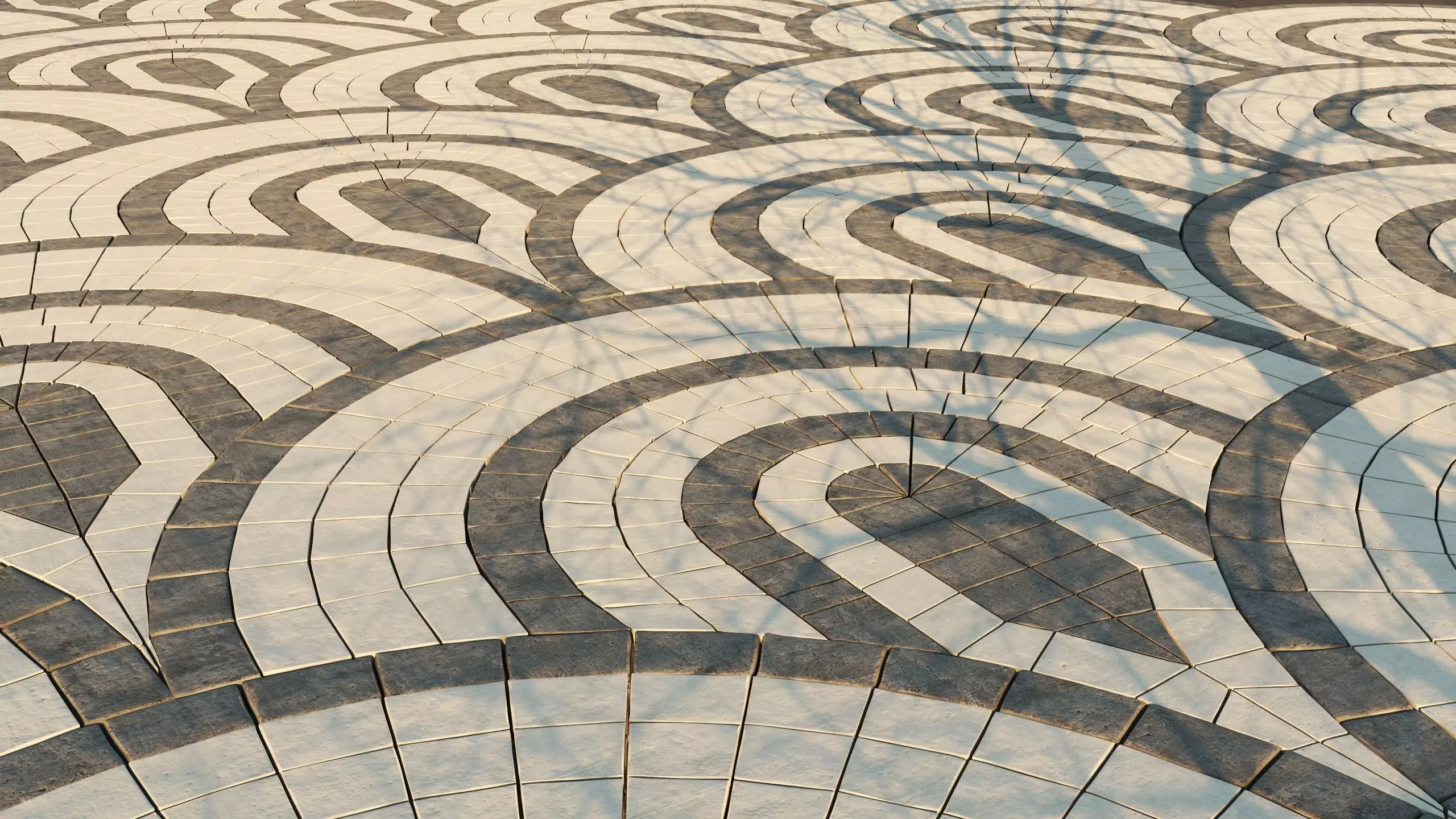 decorative cube stone road 3D model_0