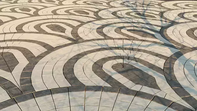 decorative cube stone road 3D model