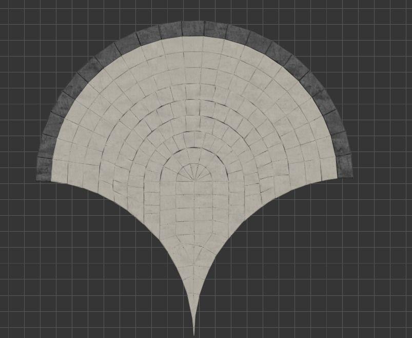 decorative cube stone road 3D model_3