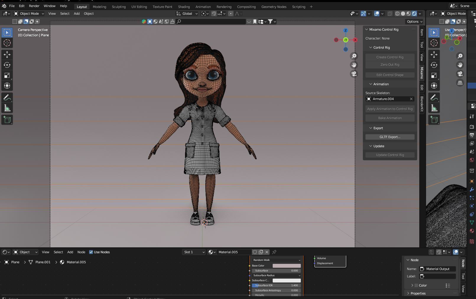 Female nurse  character Low-poly 3D model_7