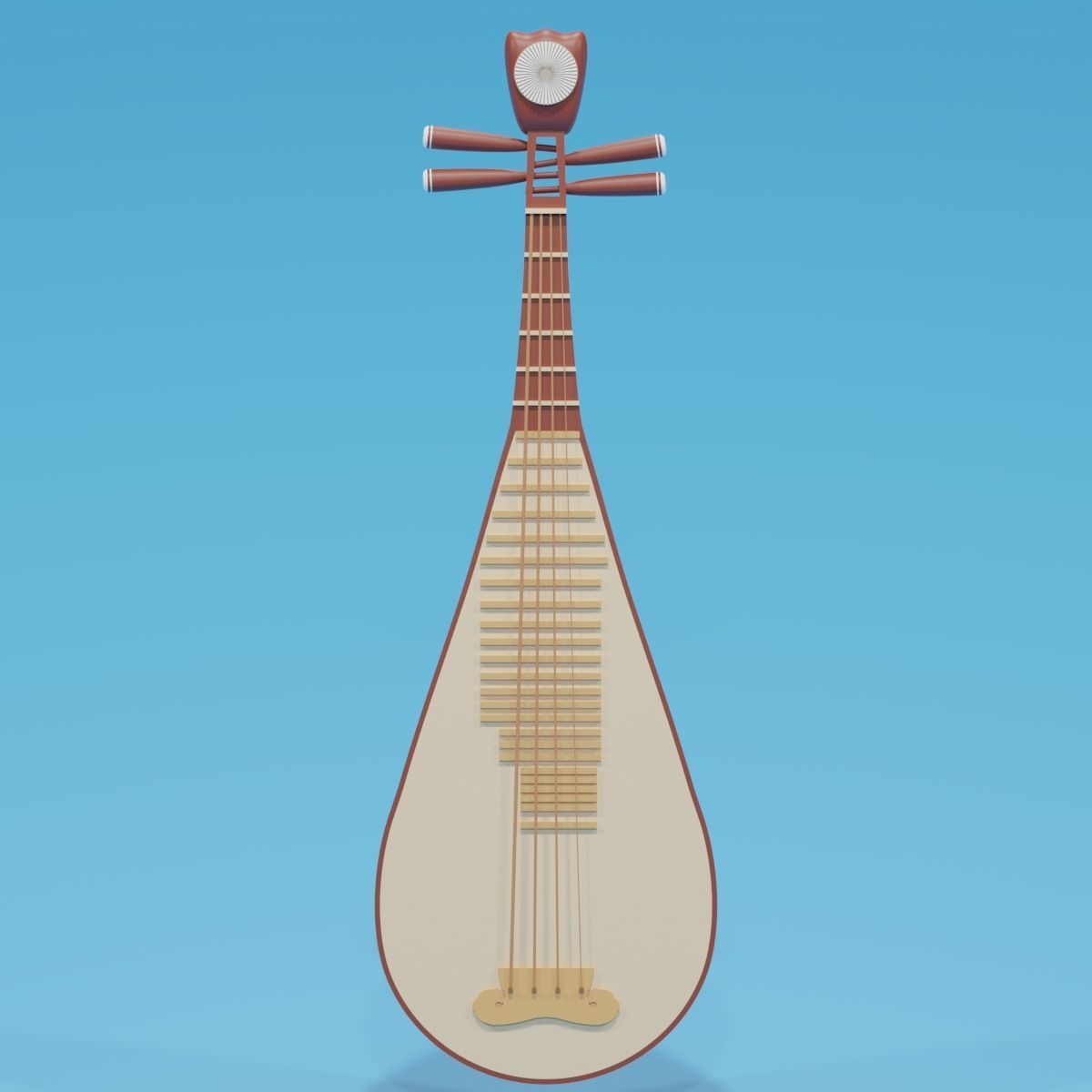 Chinese Instruments Pipa 3D model_13