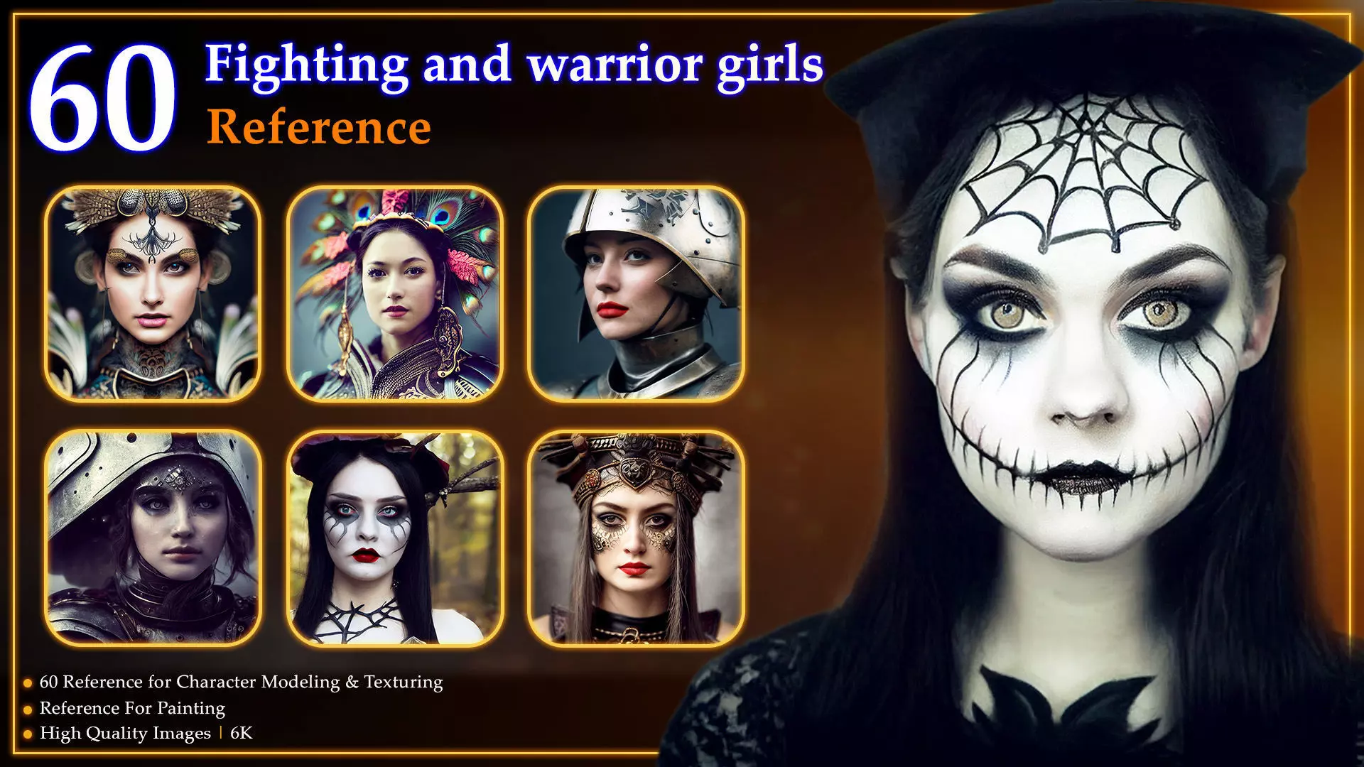 60 Fighting and warrior girls Reference - Resource Images 3D model