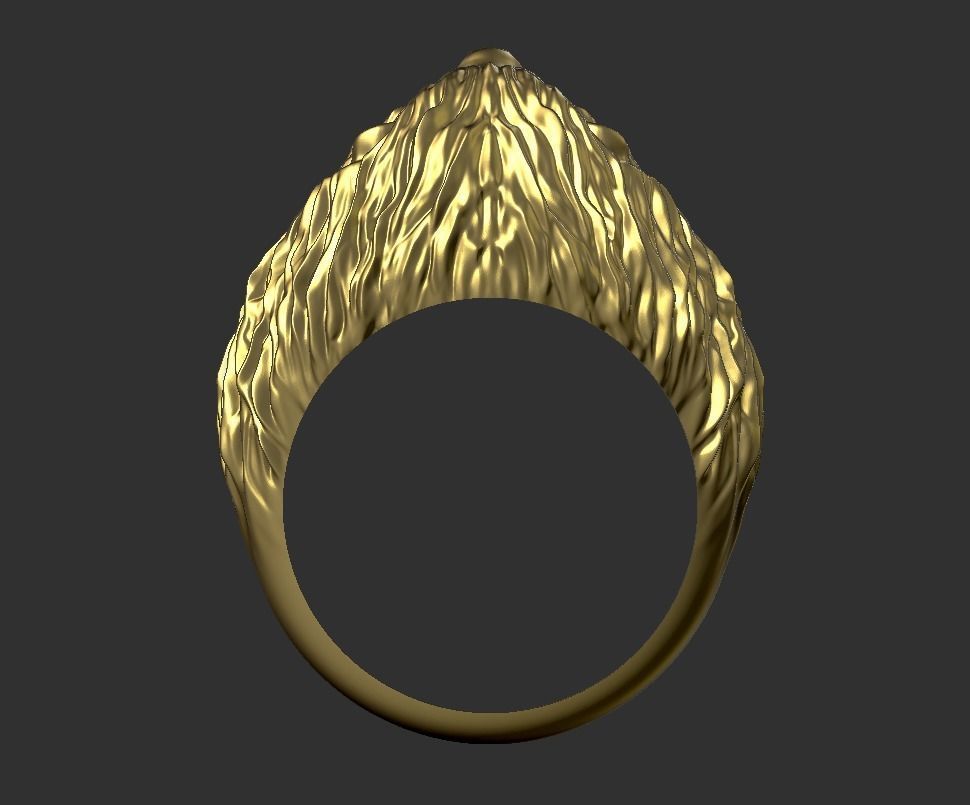 Lion ring 3D print model_5