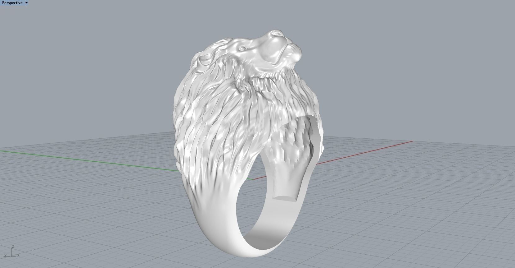 Lion ring 3D print model_15