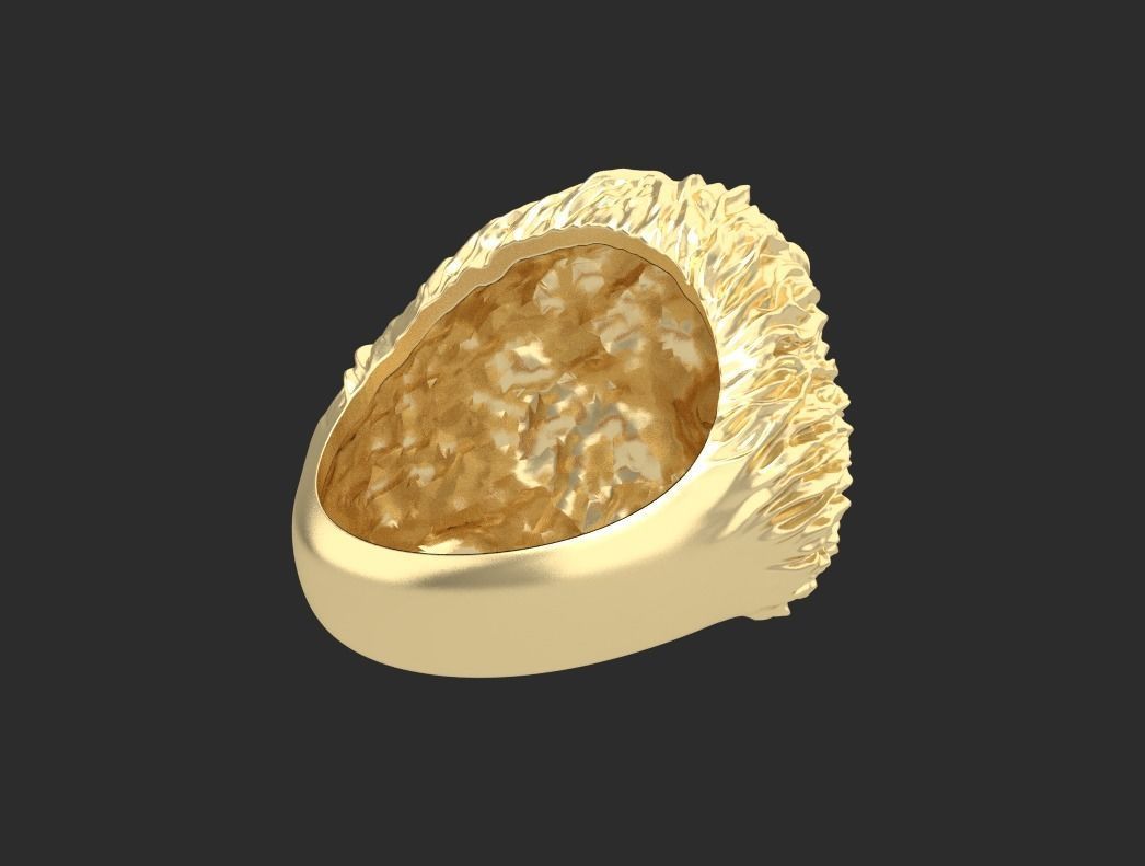 Lion ring 3D print model_12