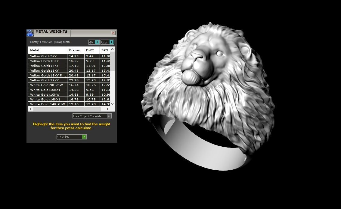 Lion ring 3D print model_2