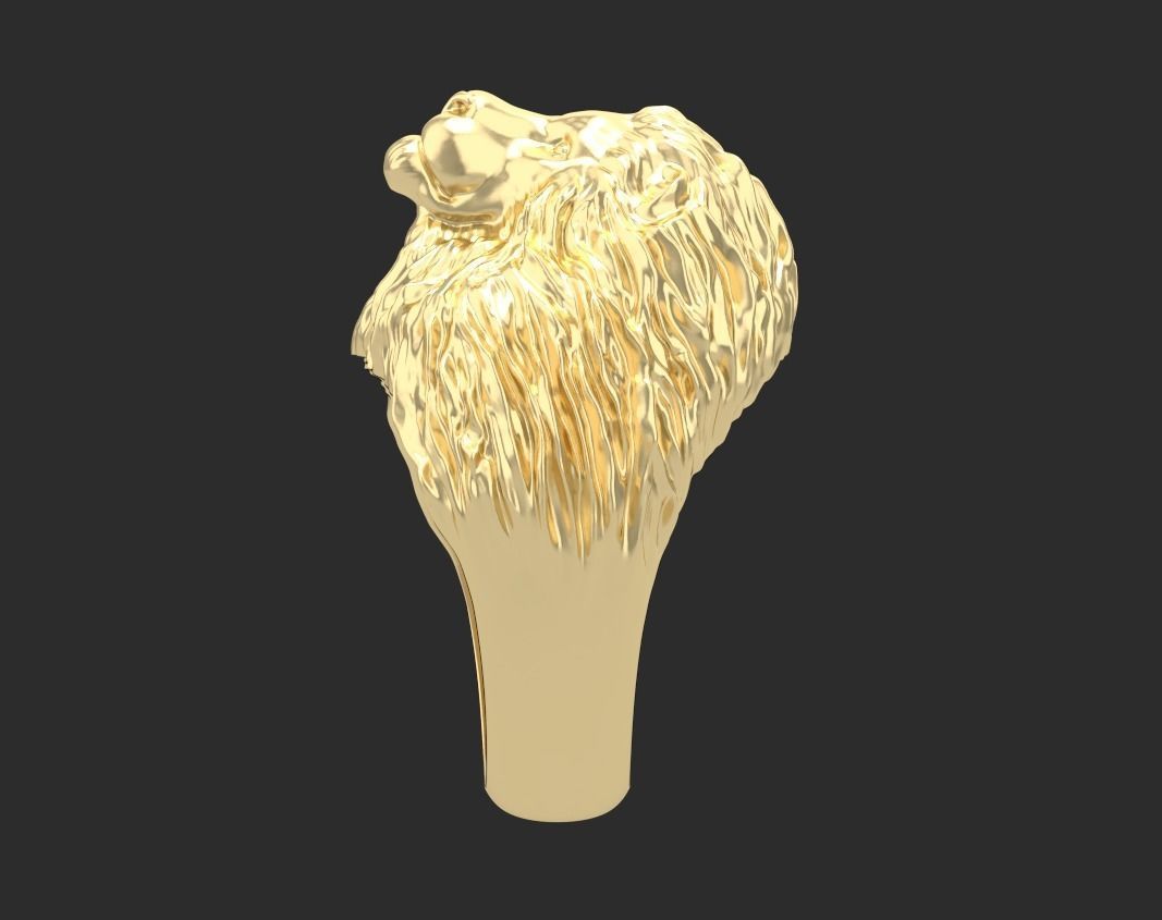 Lion ring 3D print model_9