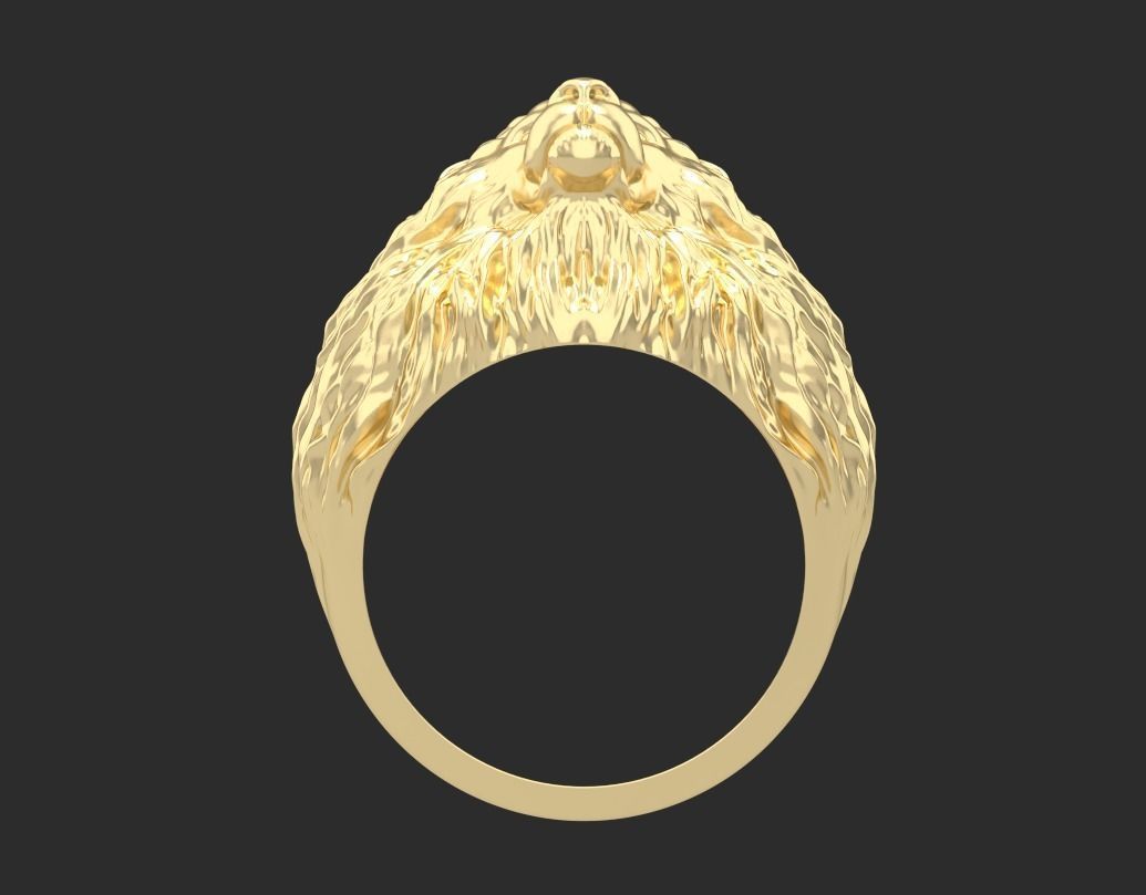 Lion ring 3D print model_8