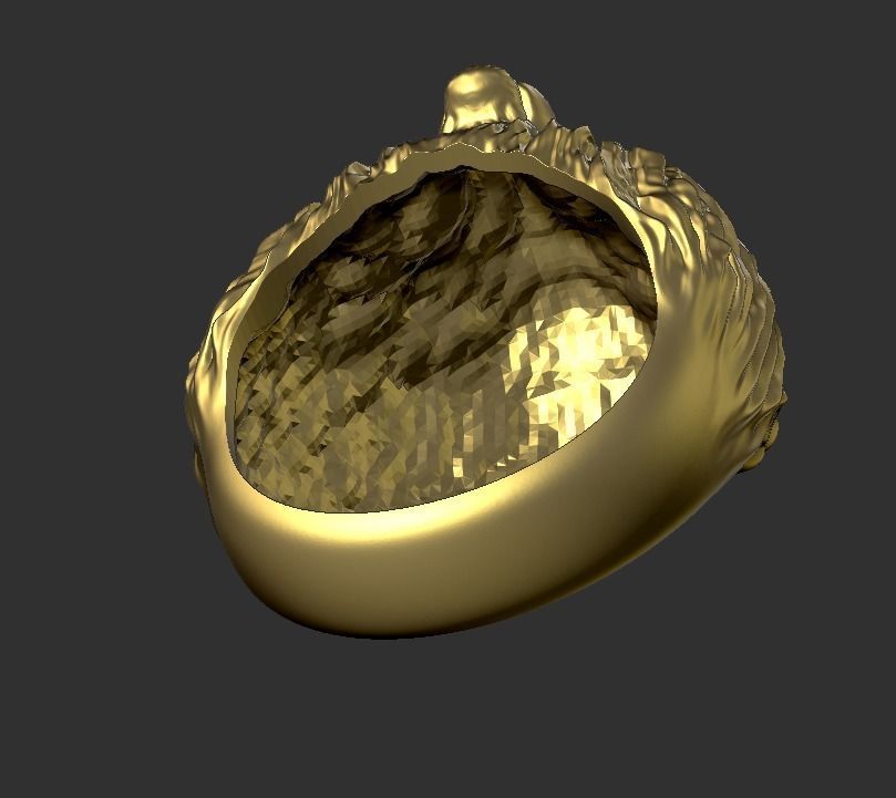 Lion ring 3D print model_4