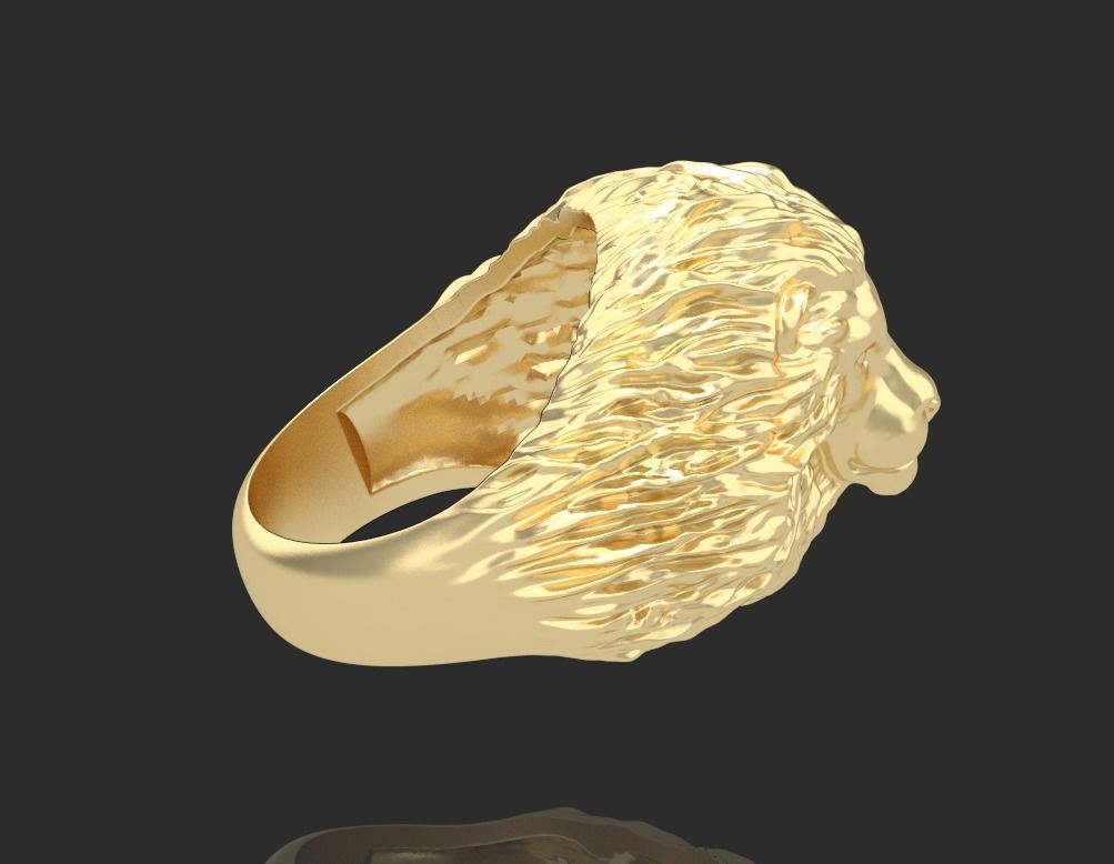 Lion ring 3D print model_13