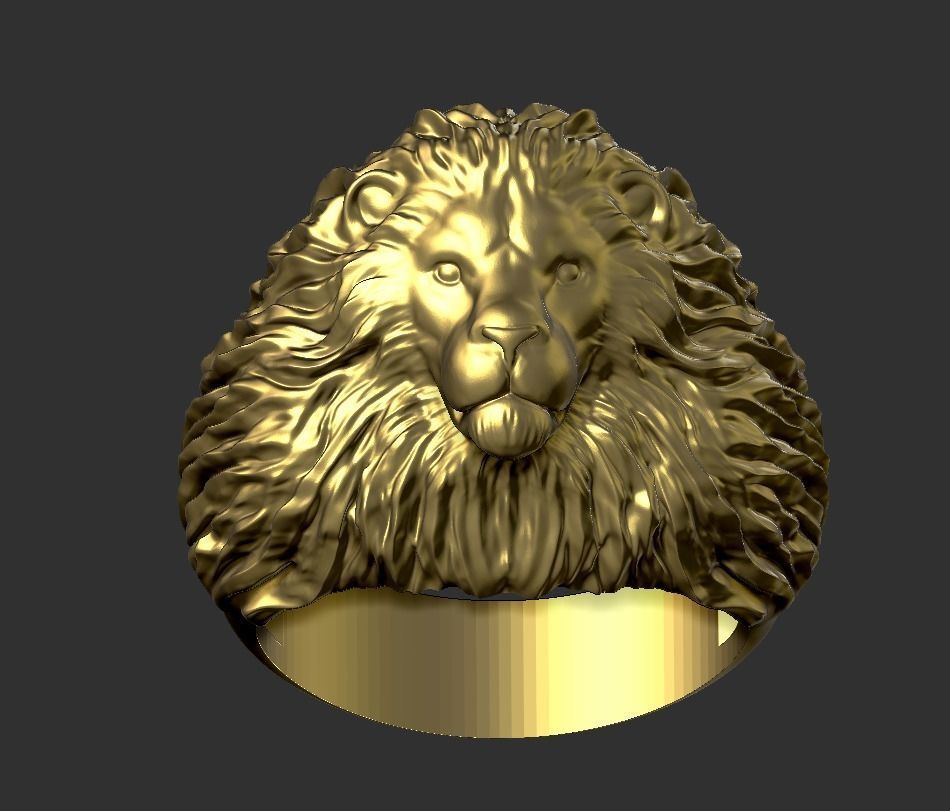 Lion ring 3D print model_6