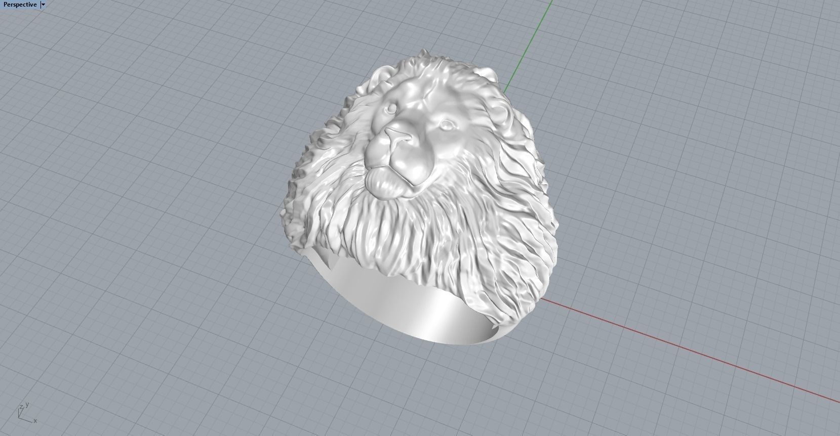 Lion ring 3D print model_14