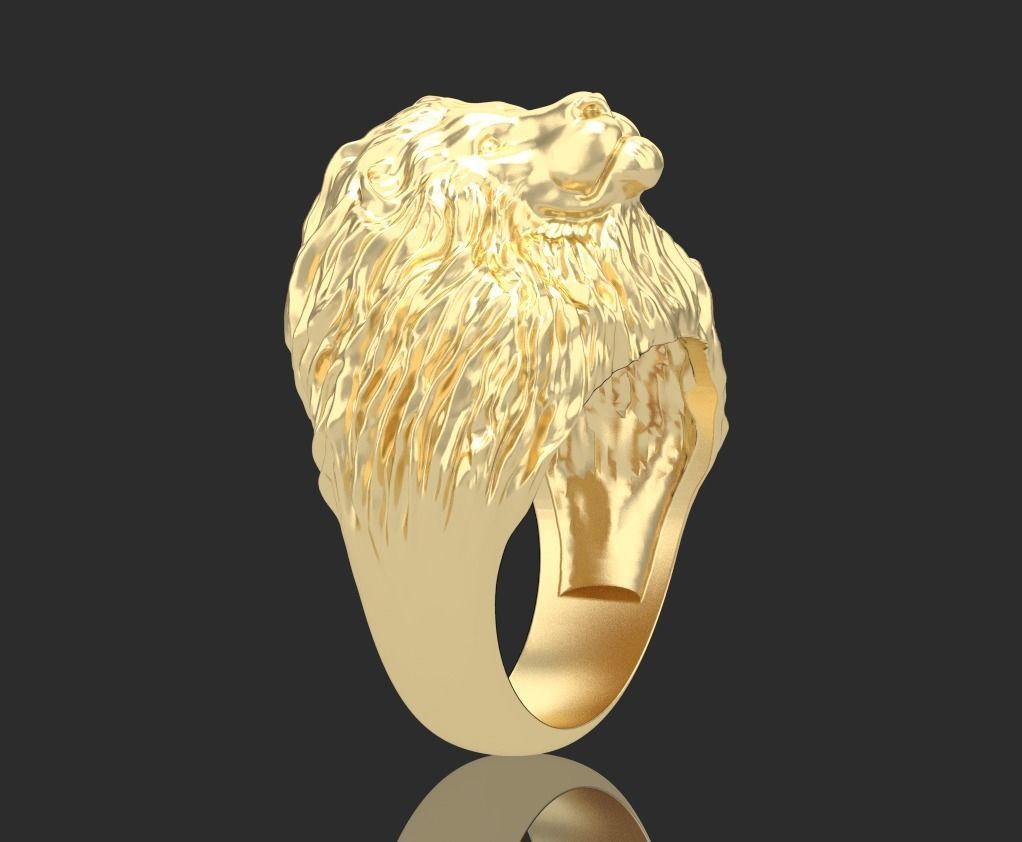 Lion ring 3D print model_11