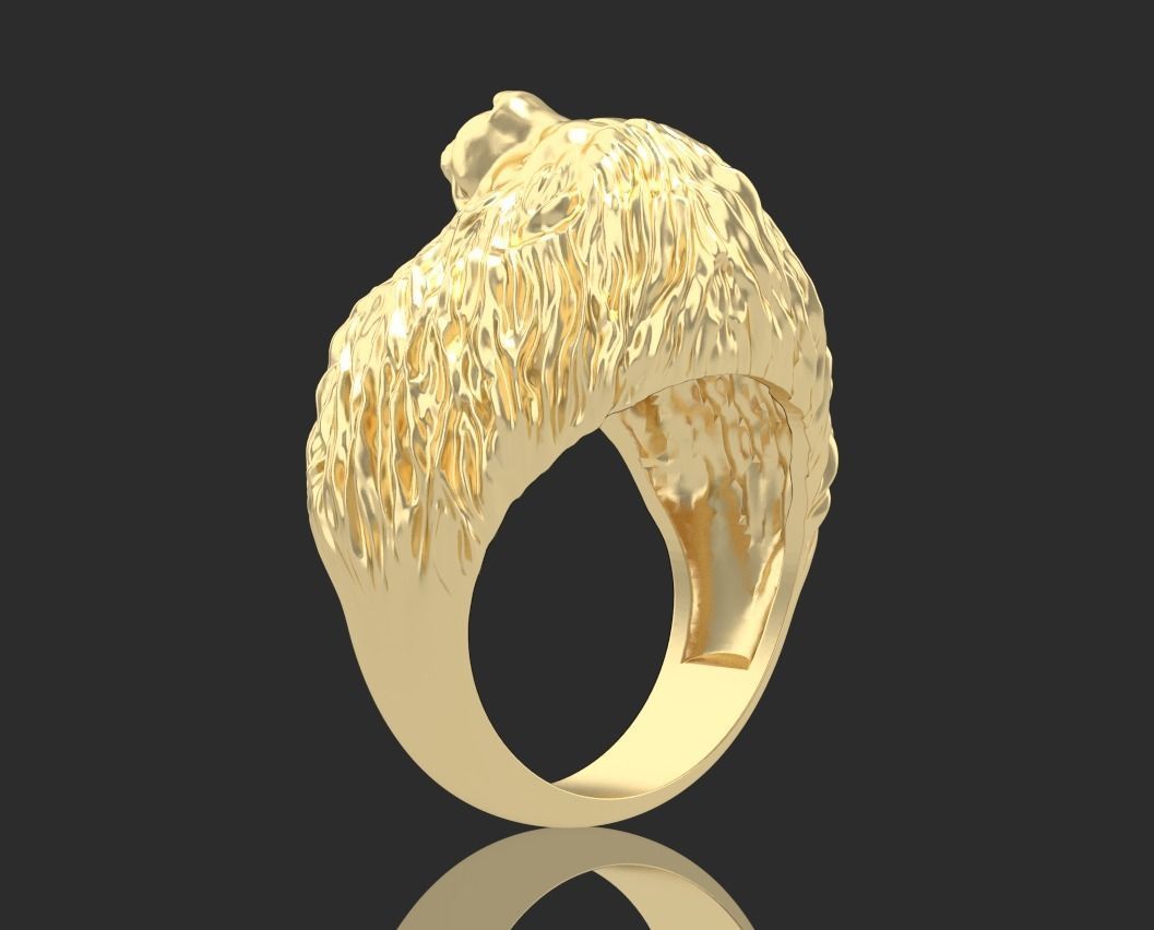 Lion ring 3D print model_10