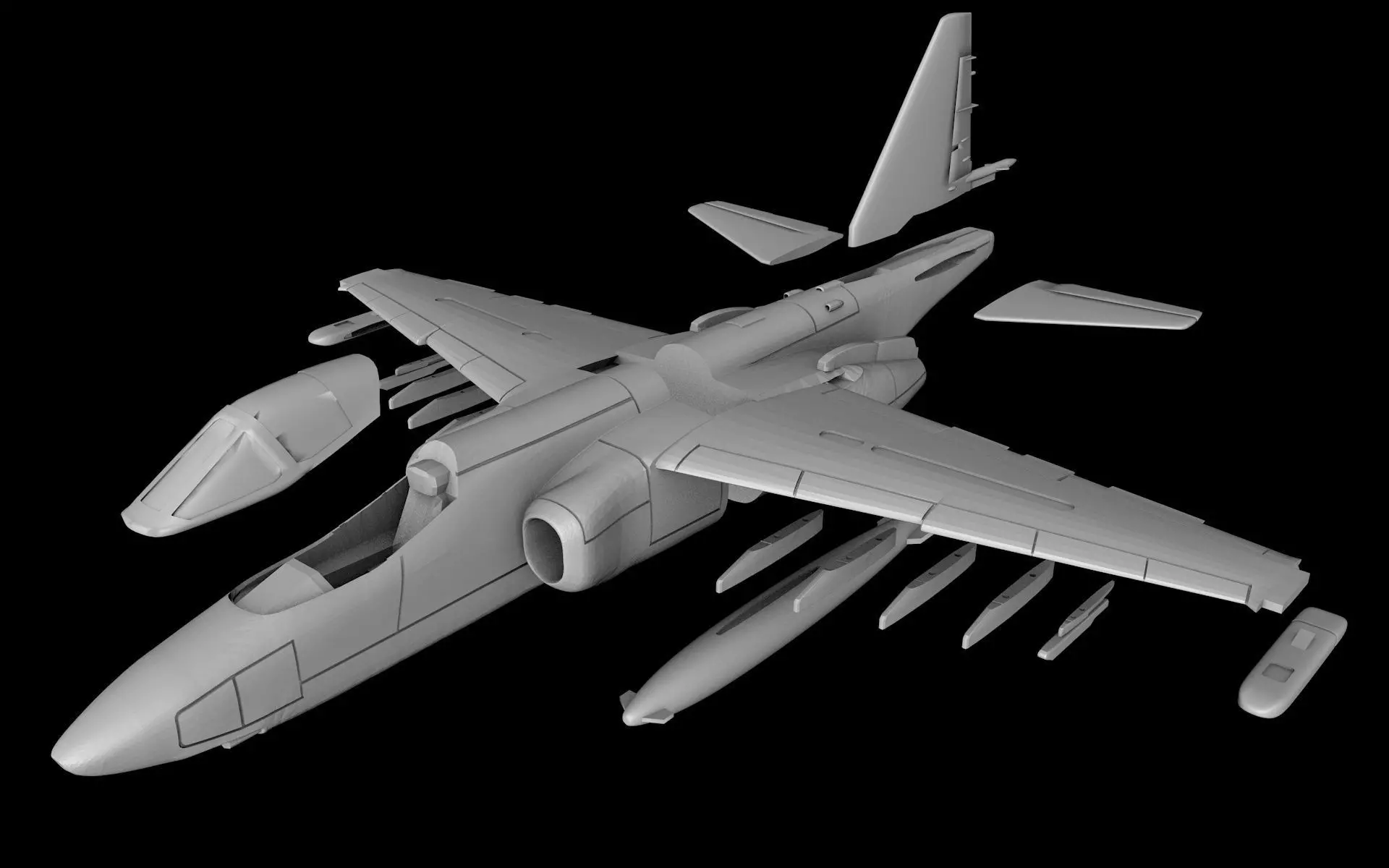 SU-25 FROG FOOT AIRCRAFT STL FILES Scale 1-72 3D print model_0