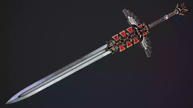 Fantasy sword 1 3D model Low-poly 3D model