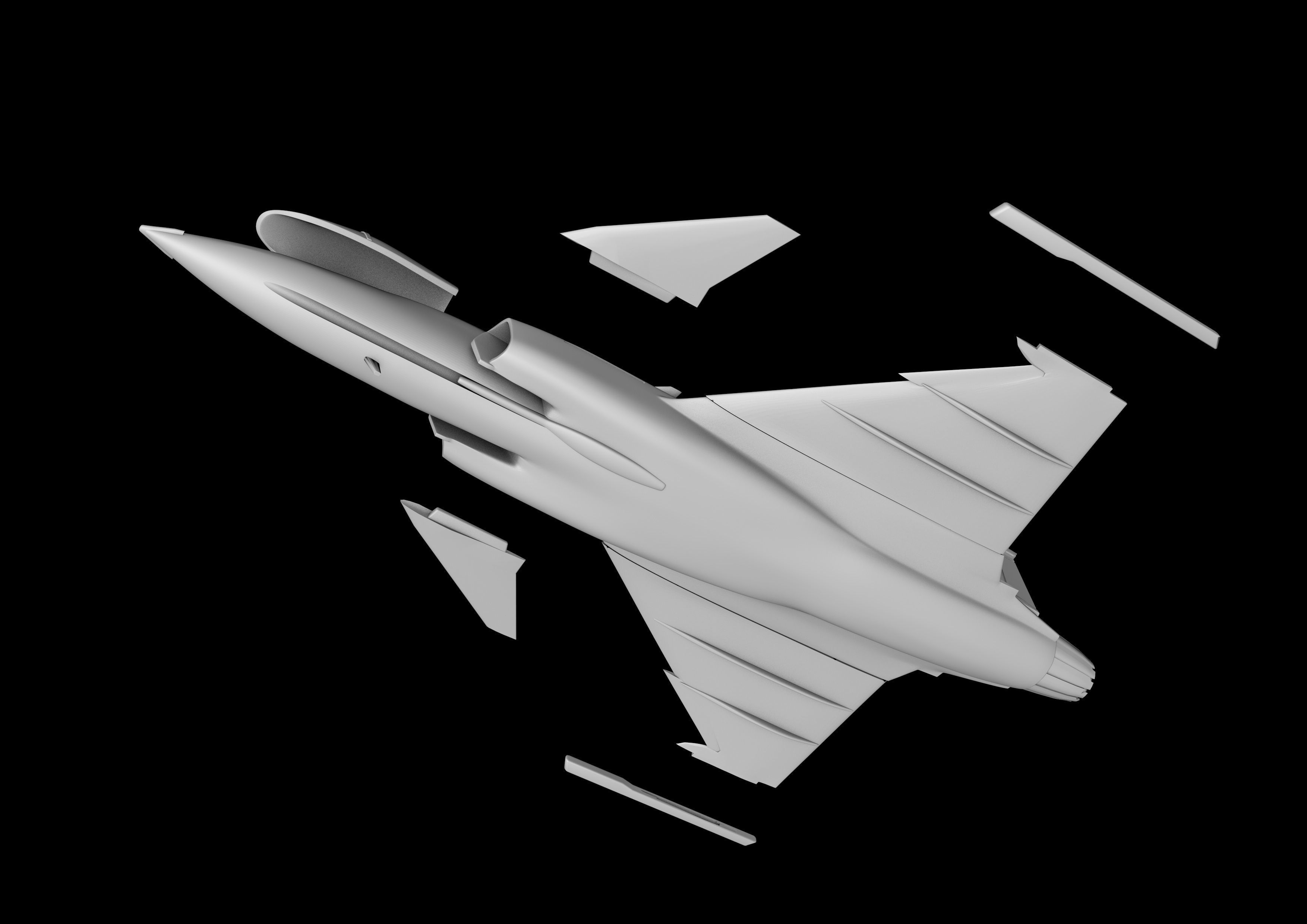 SAAB JAS GRIPEN 1-72 STL FILES OF 3D PRINT SCALE MODEL 3D print model_6