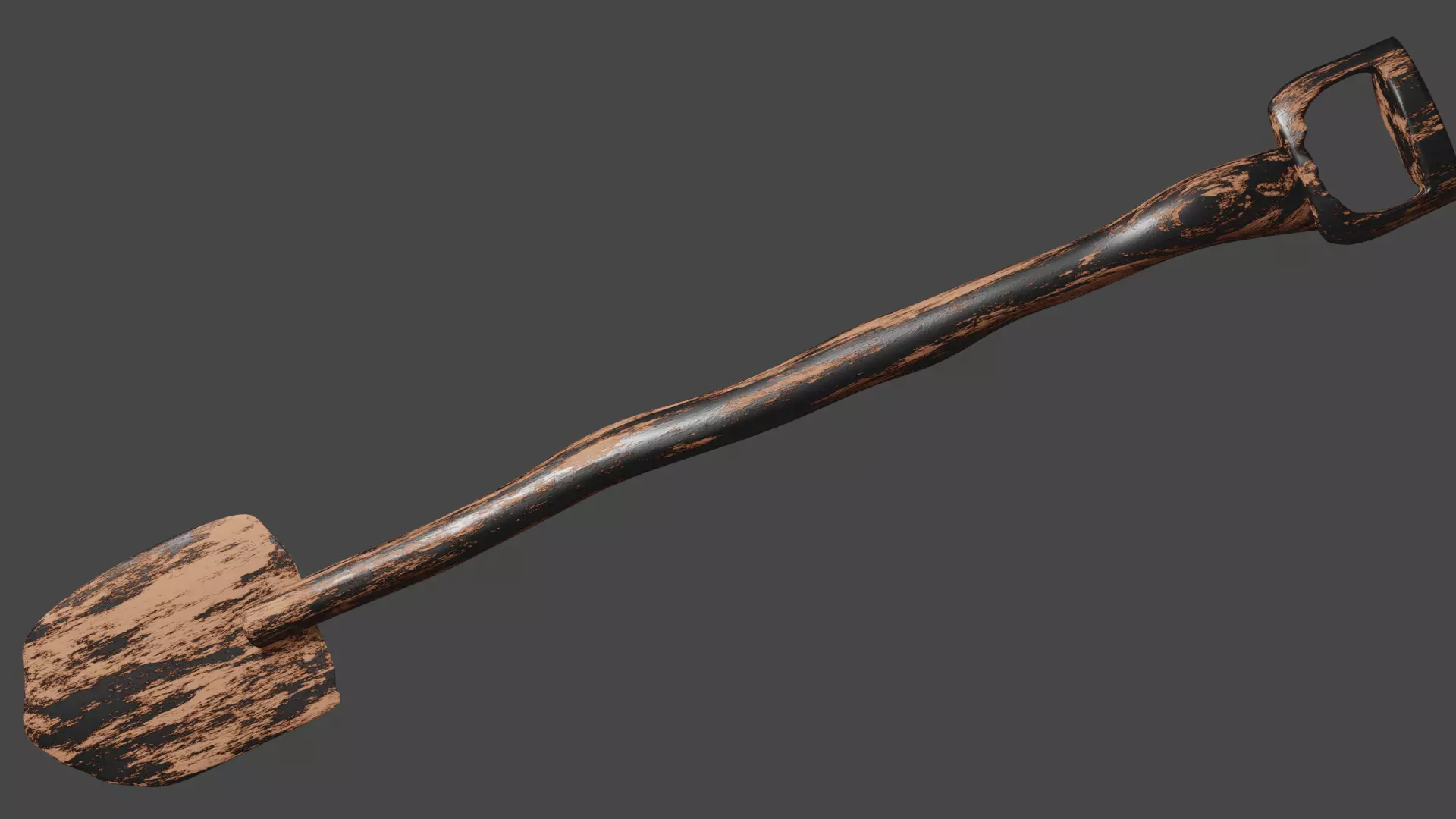Low Poly Rust Showel 3D model_0