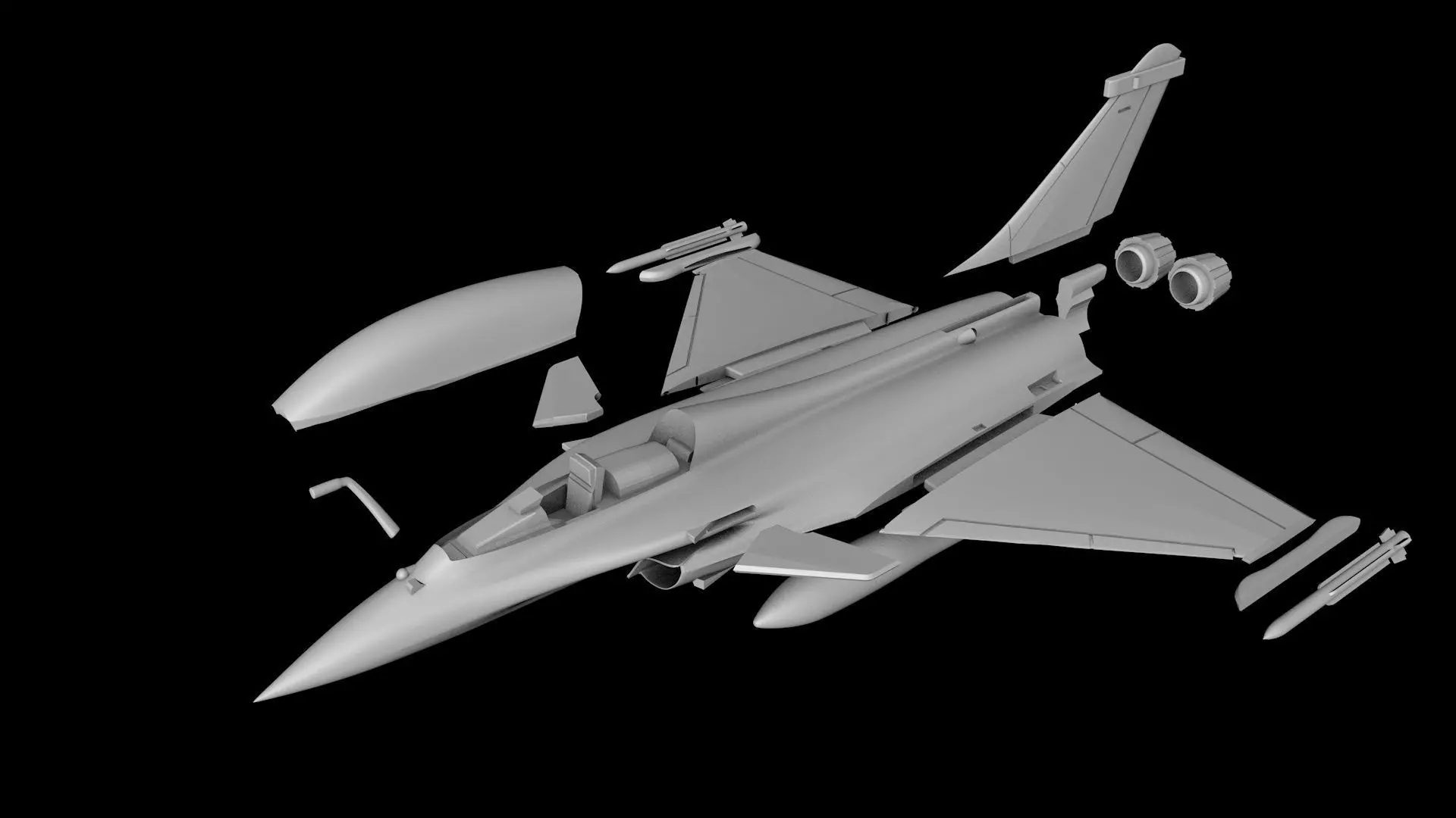 DASSAULT RAFALE SCALE 1-72 STL FILES OF 3D PRINT MODEL KIT 3D print model_0