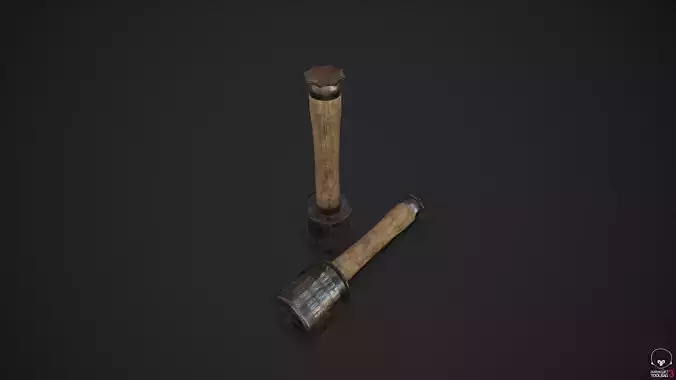 German Hand Grenade - Stielhandgranate 15 mit Brennzunder 15 Low-poly 3D model