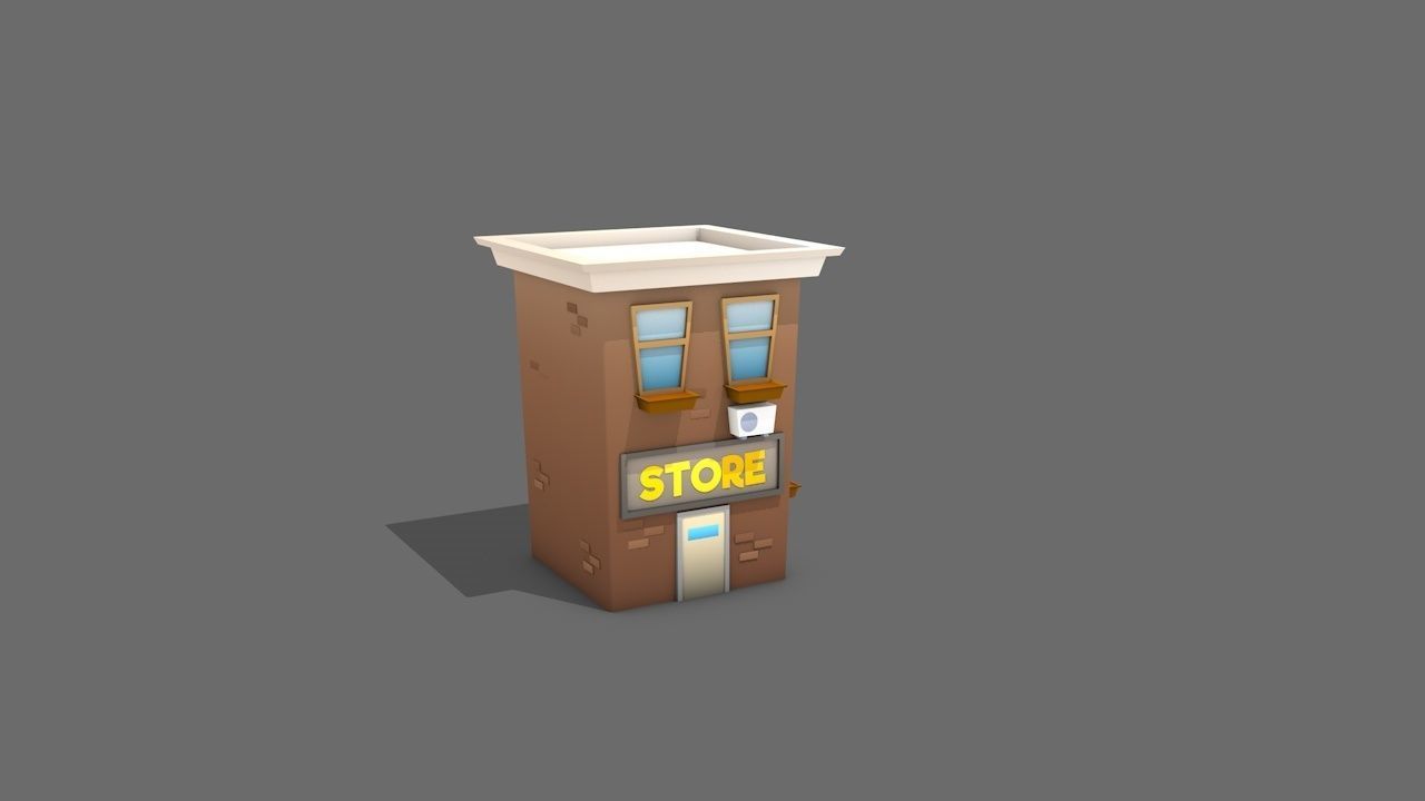 Cartoon Lowpoly Builds Low-poly 3D model_4