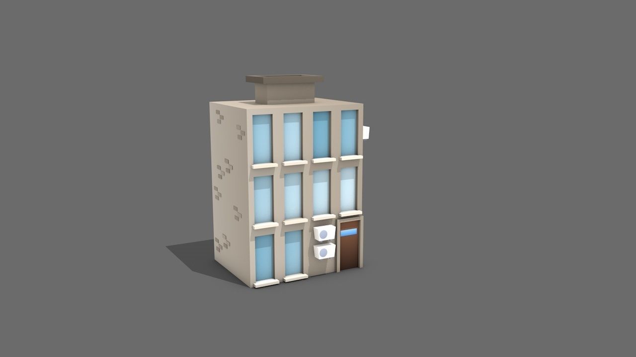 Cartoon Lowpoly Builds Low-poly 3D model_9