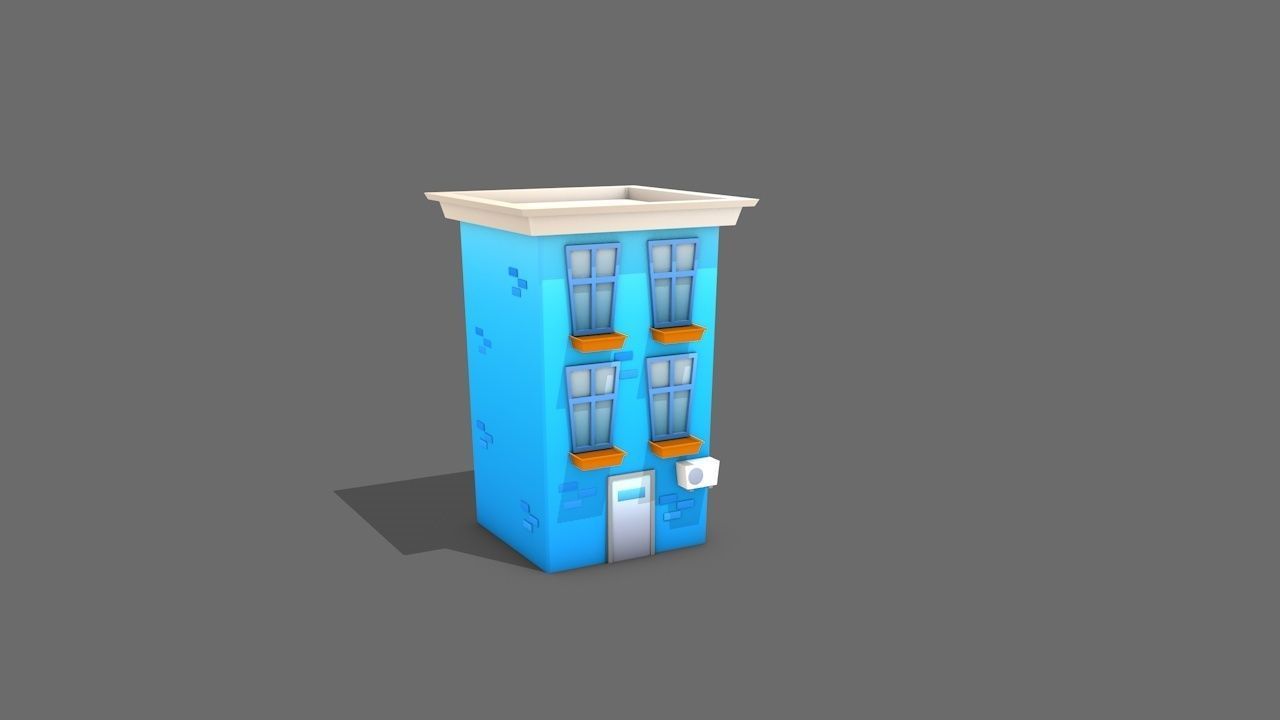 Cartoon Lowpoly Builds Low-poly 3D model_1