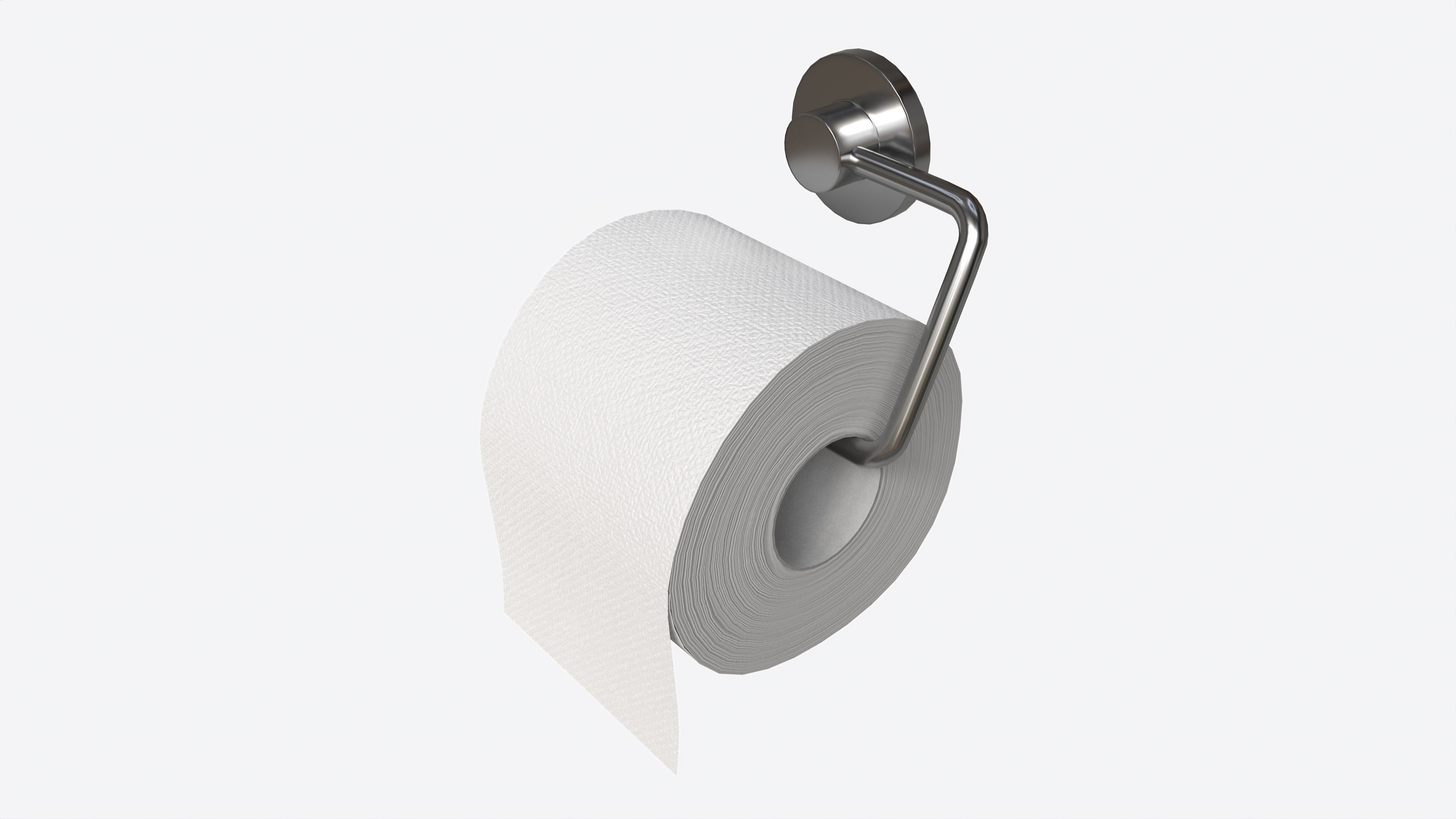 Toilet Paper Roll on Wall Mount 01 3D model_1