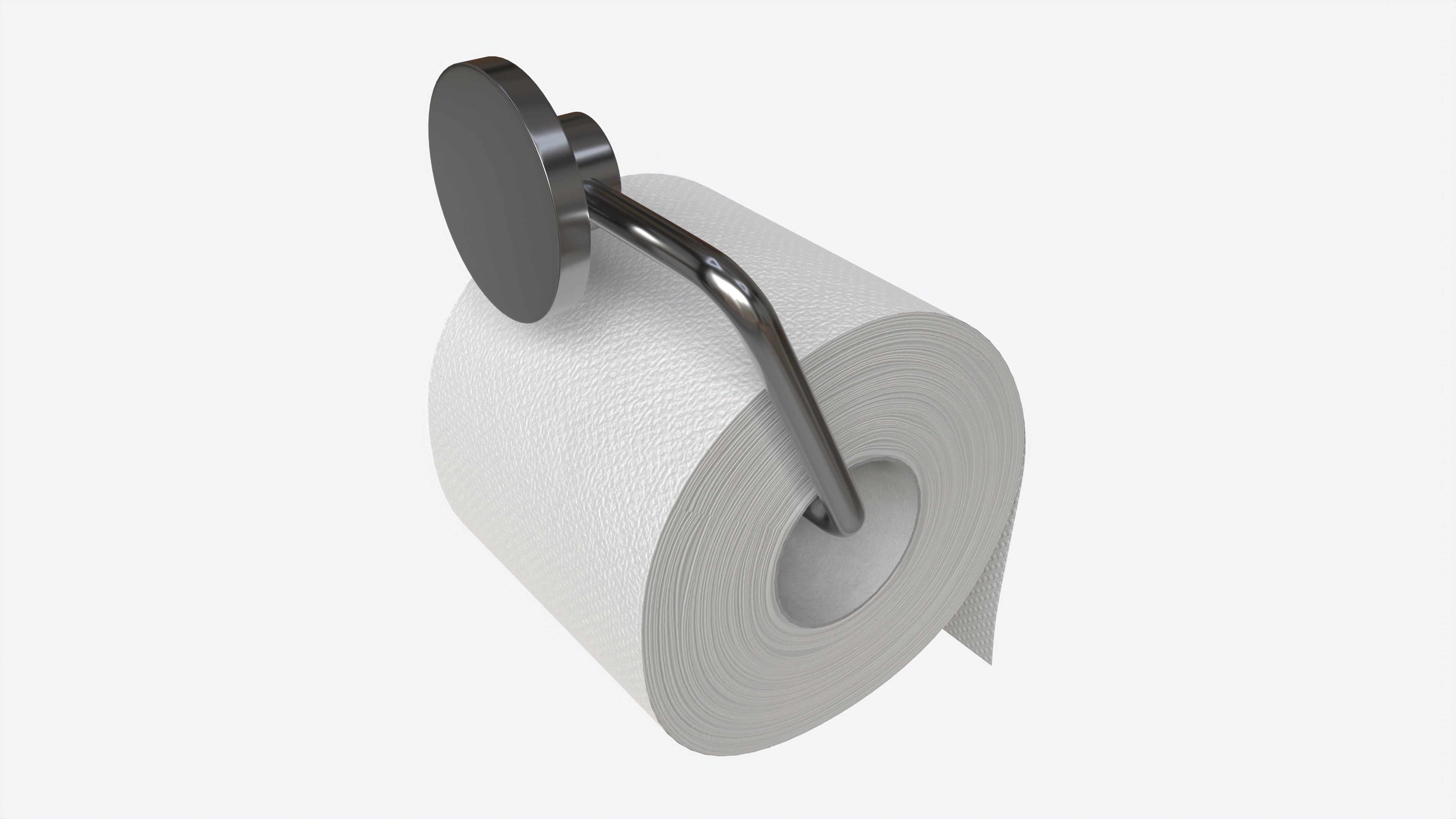 Toilet Paper Roll on Wall Mount 01 3D model_2