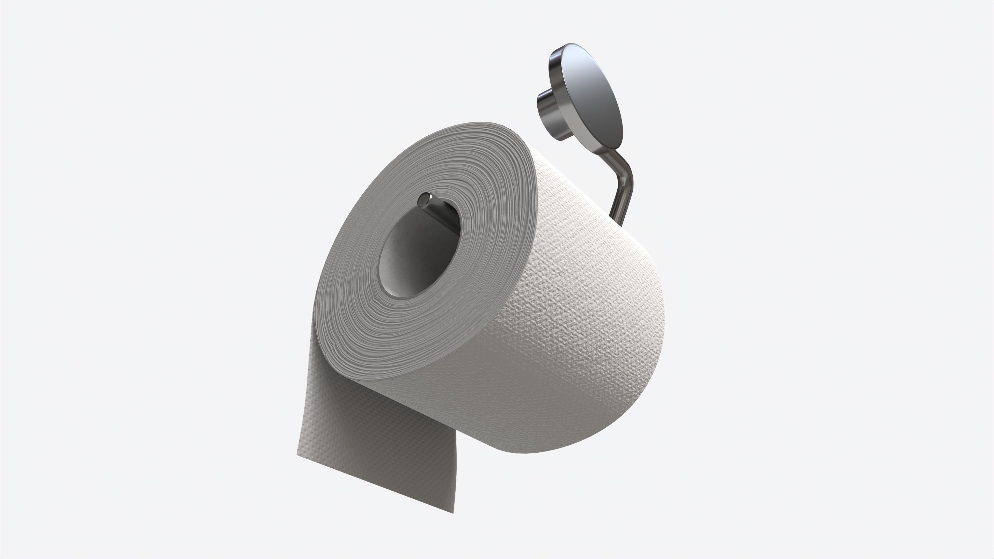 Toilet Paper Roll on Wall Mount 01 3D model_3