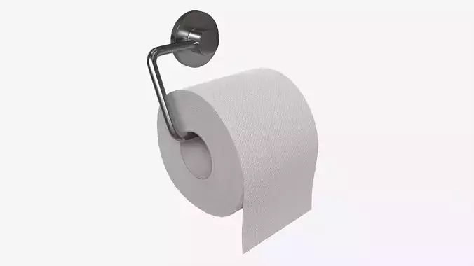 Toilet Paper Roll on Wall Mount 01 3D model