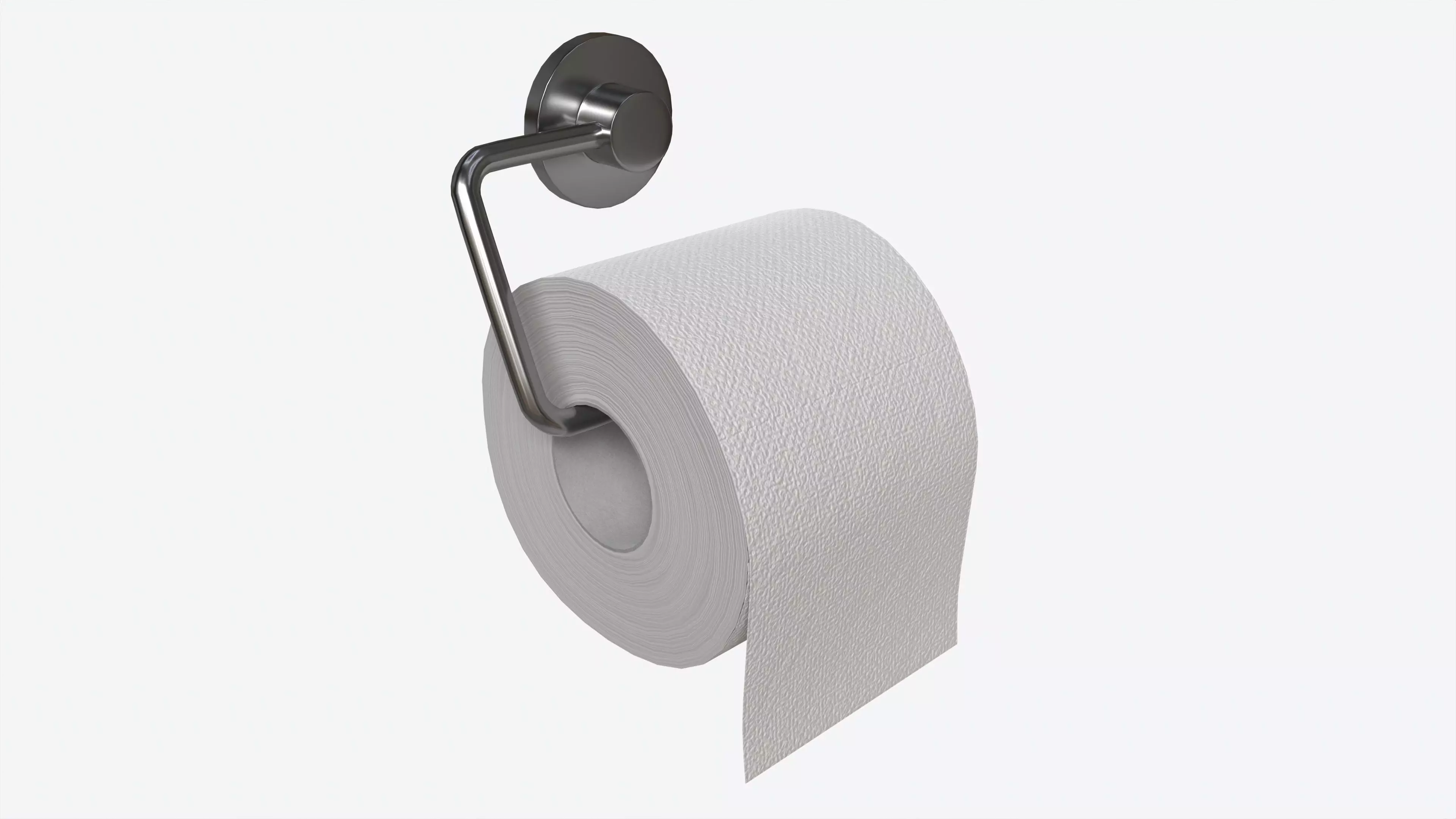 Toilet Paper Roll on Wall Mount 01 3D model_0