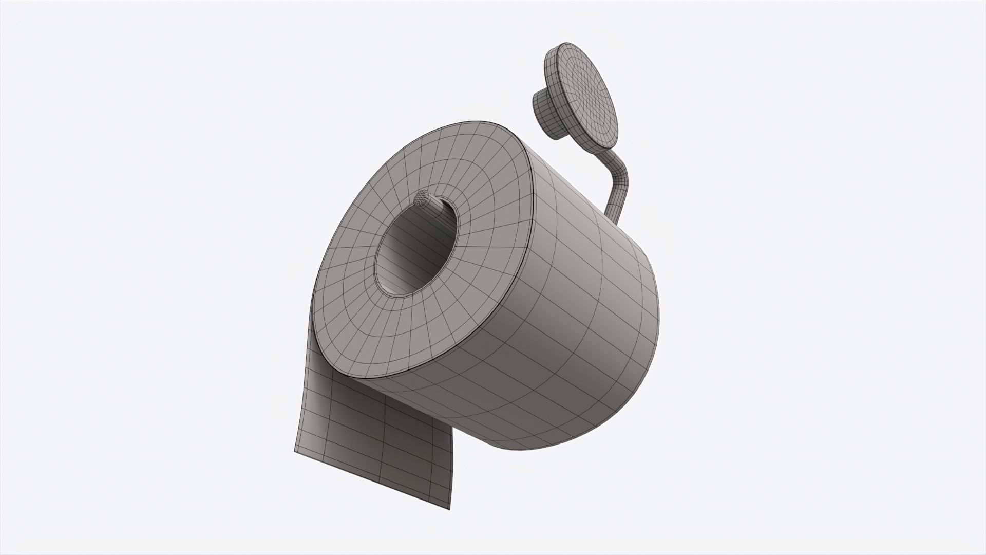 Toilet Paper Roll on Wall Mount 01 3D model_7