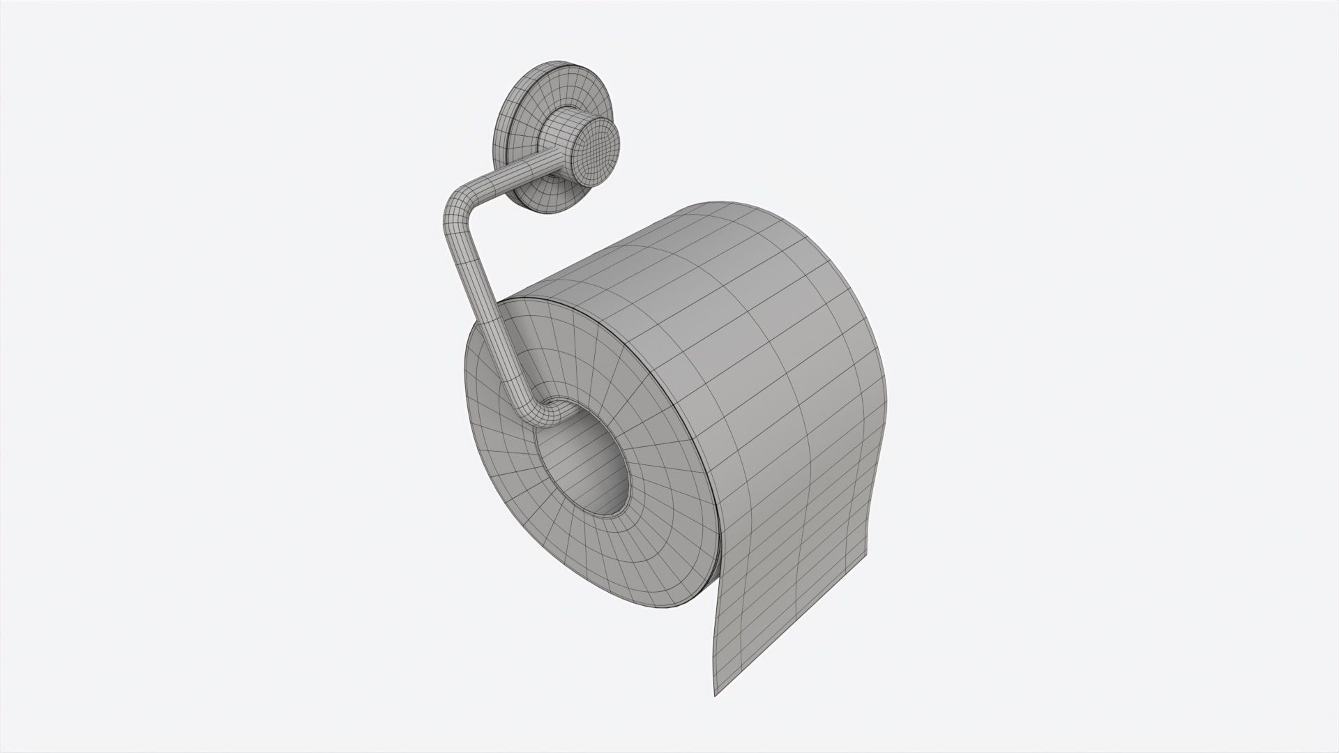 Toilet Paper Roll on Wall Mount 01 3D model_6