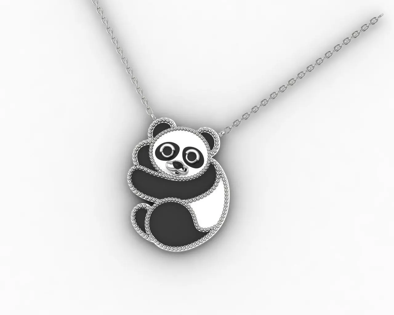 panda pendant 3D print model_0