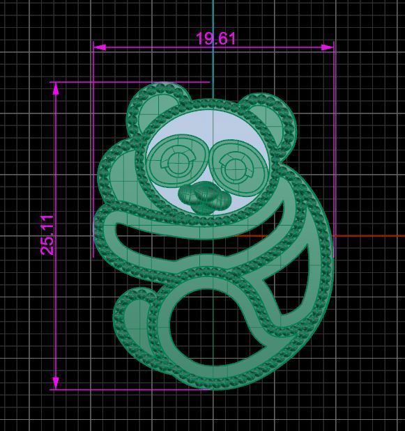 panda pendant 3D print model_1