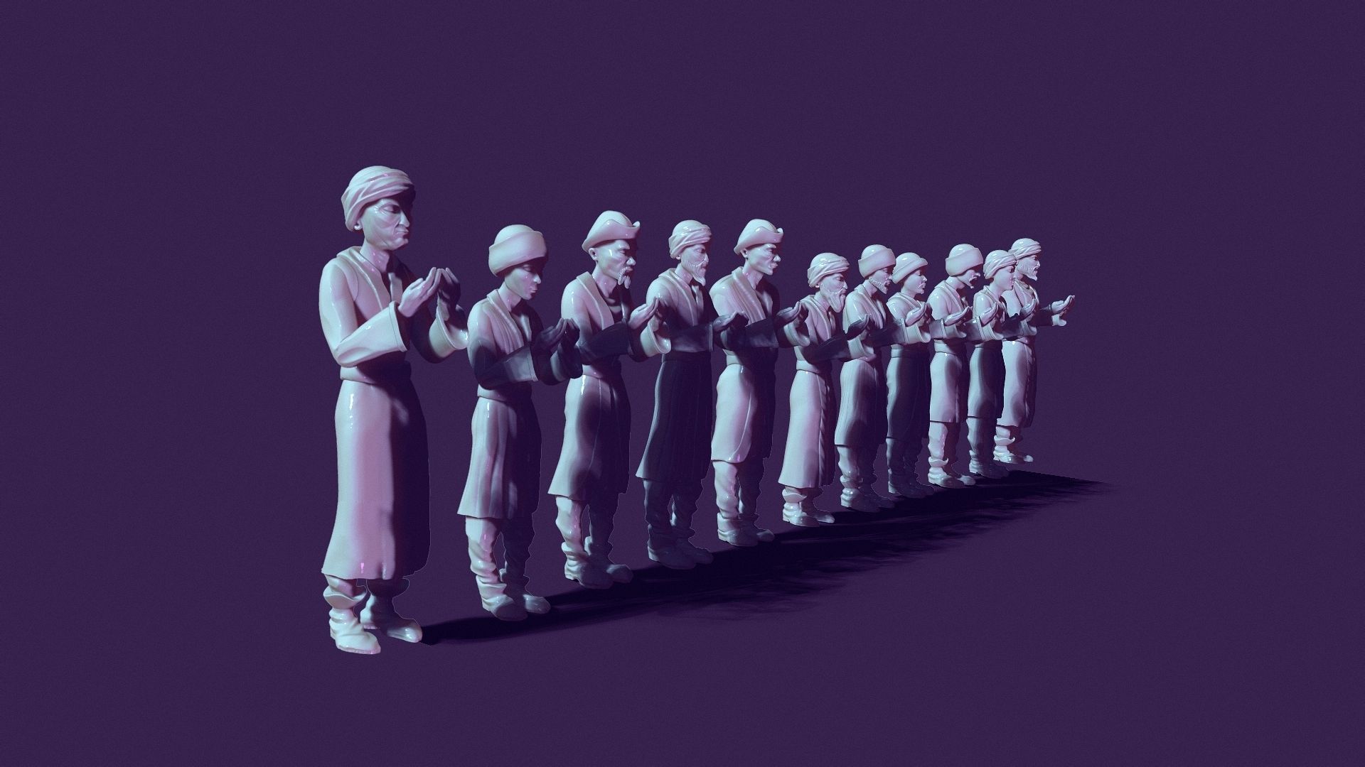 Nomads in prayer for the crowd 3D print model_4