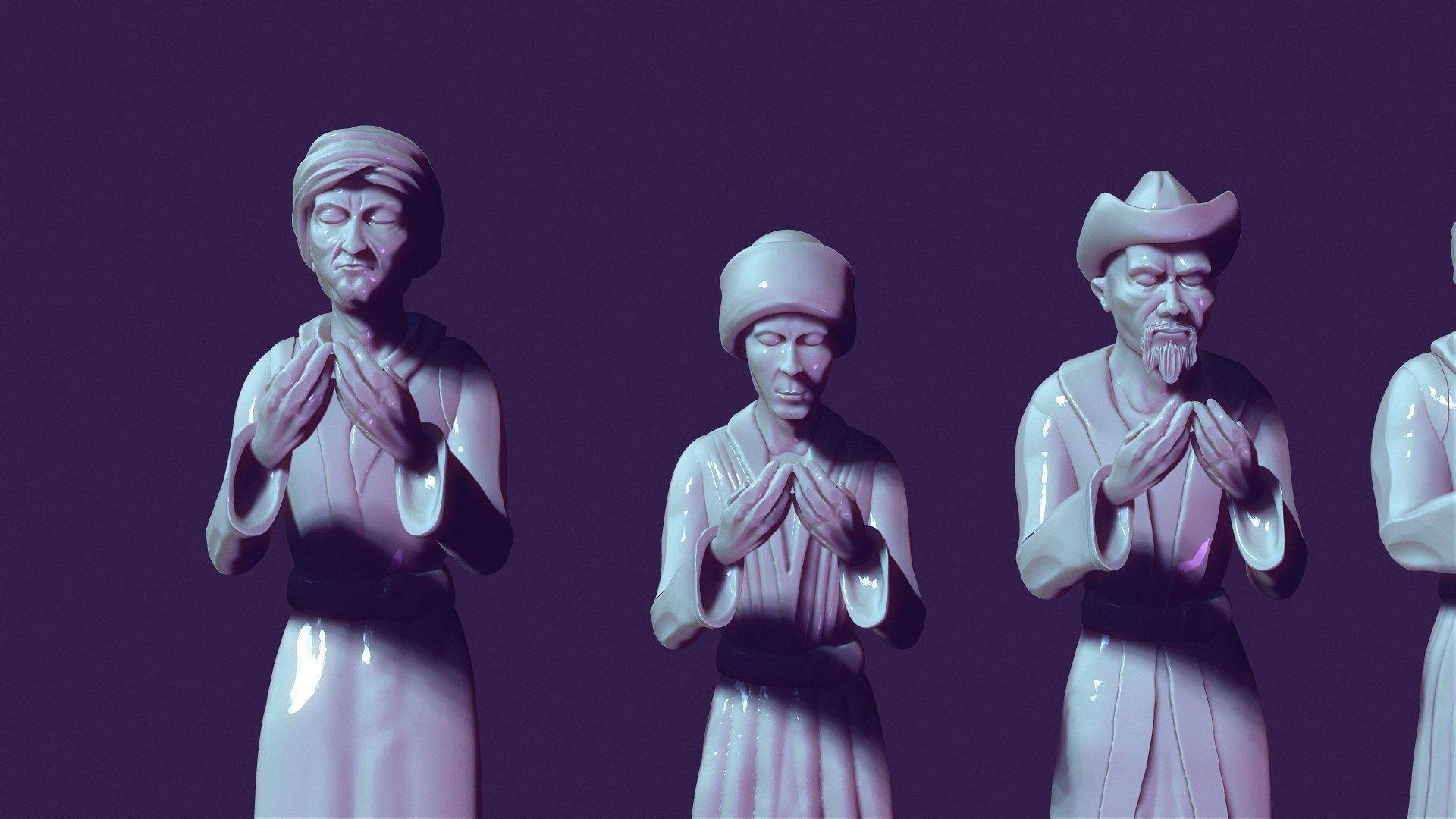 Nomads in prayer for the crowd 3D print model_7