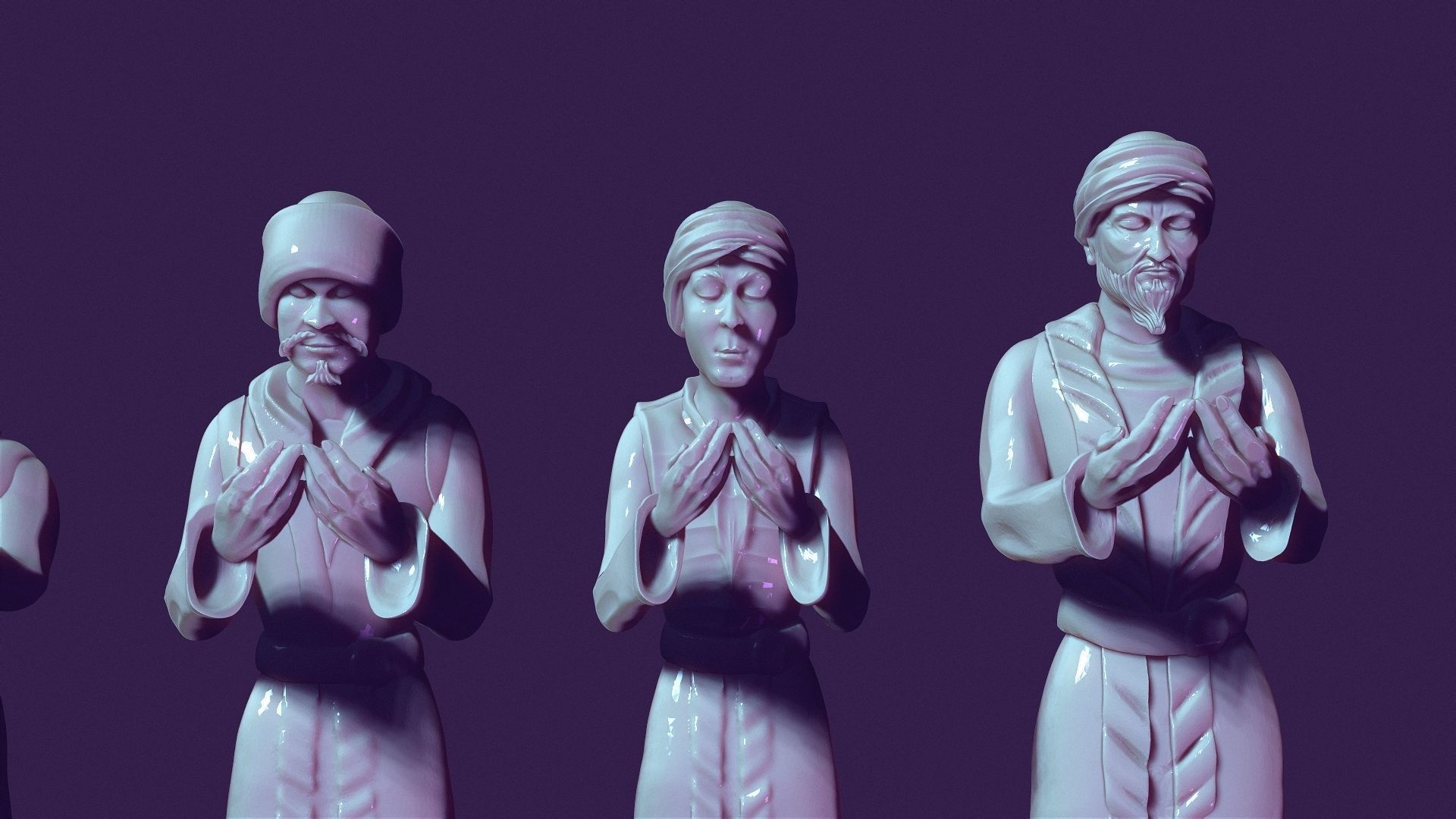 Nomads in prayer for the crowd 3D print model_1