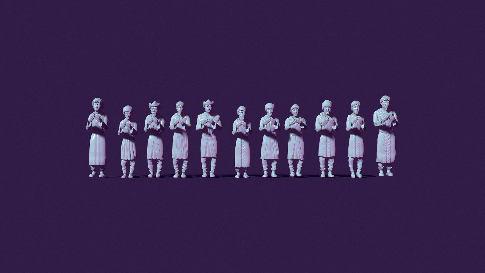 Nomads in prayer for the crowd 3D print model_2