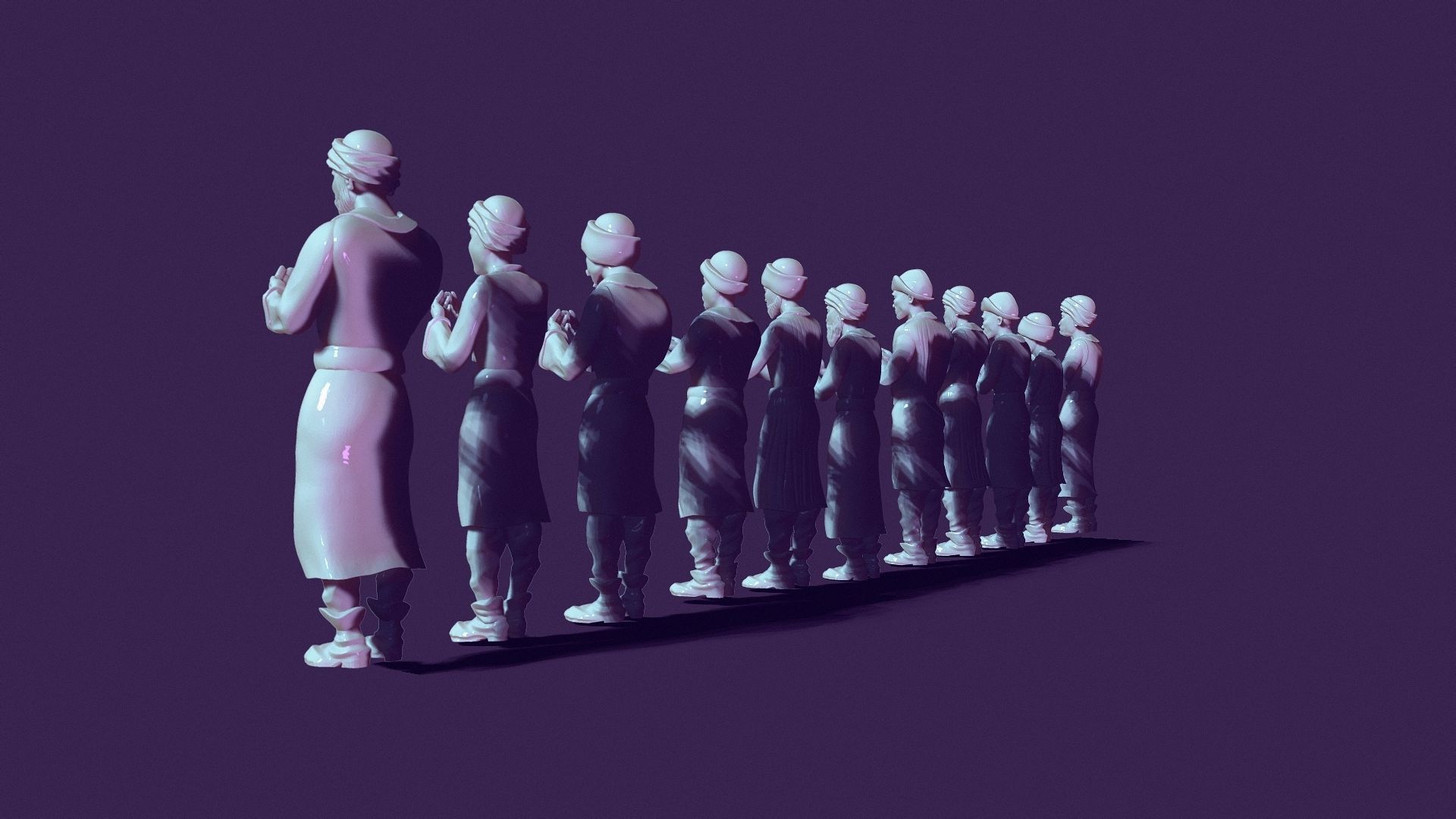 Nomads in prayer for the crowd 3D print model_6