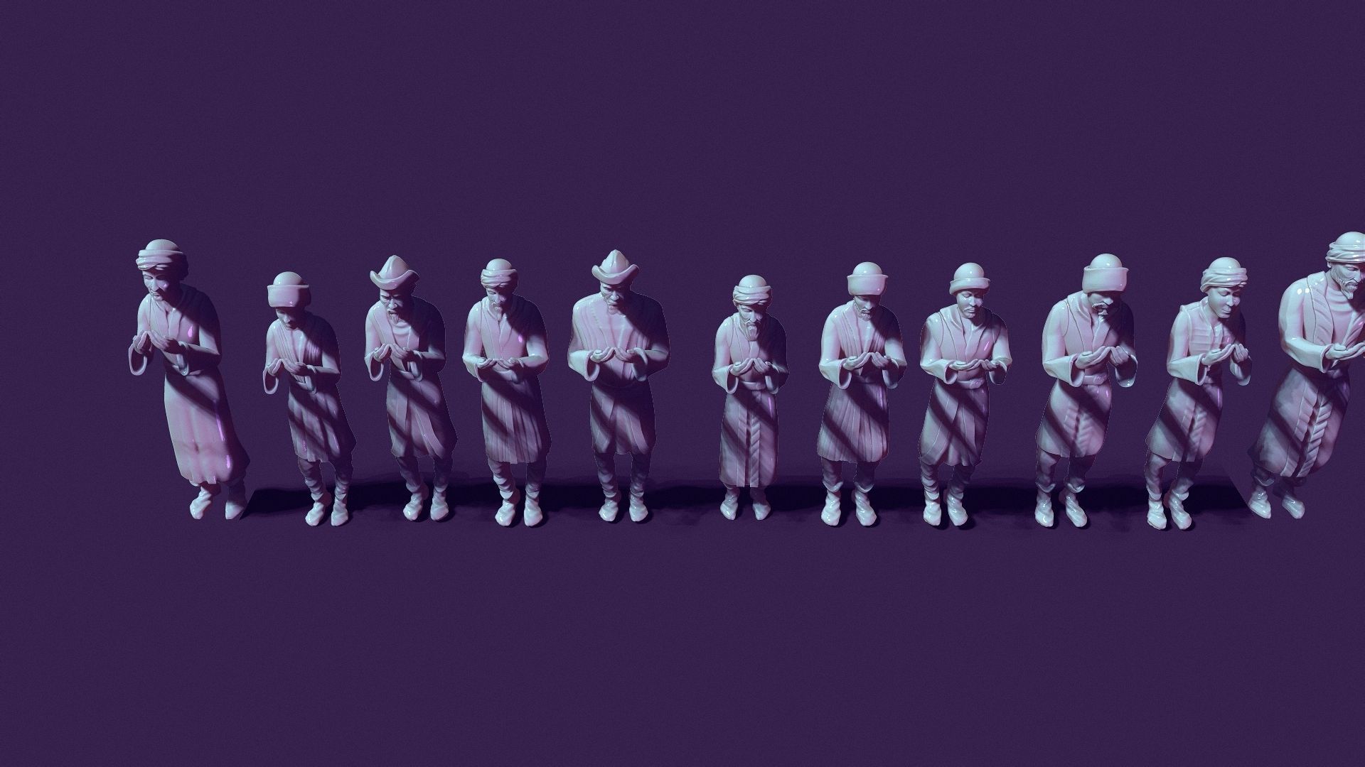 Nomads in prayer for the crowd 3D print model_5