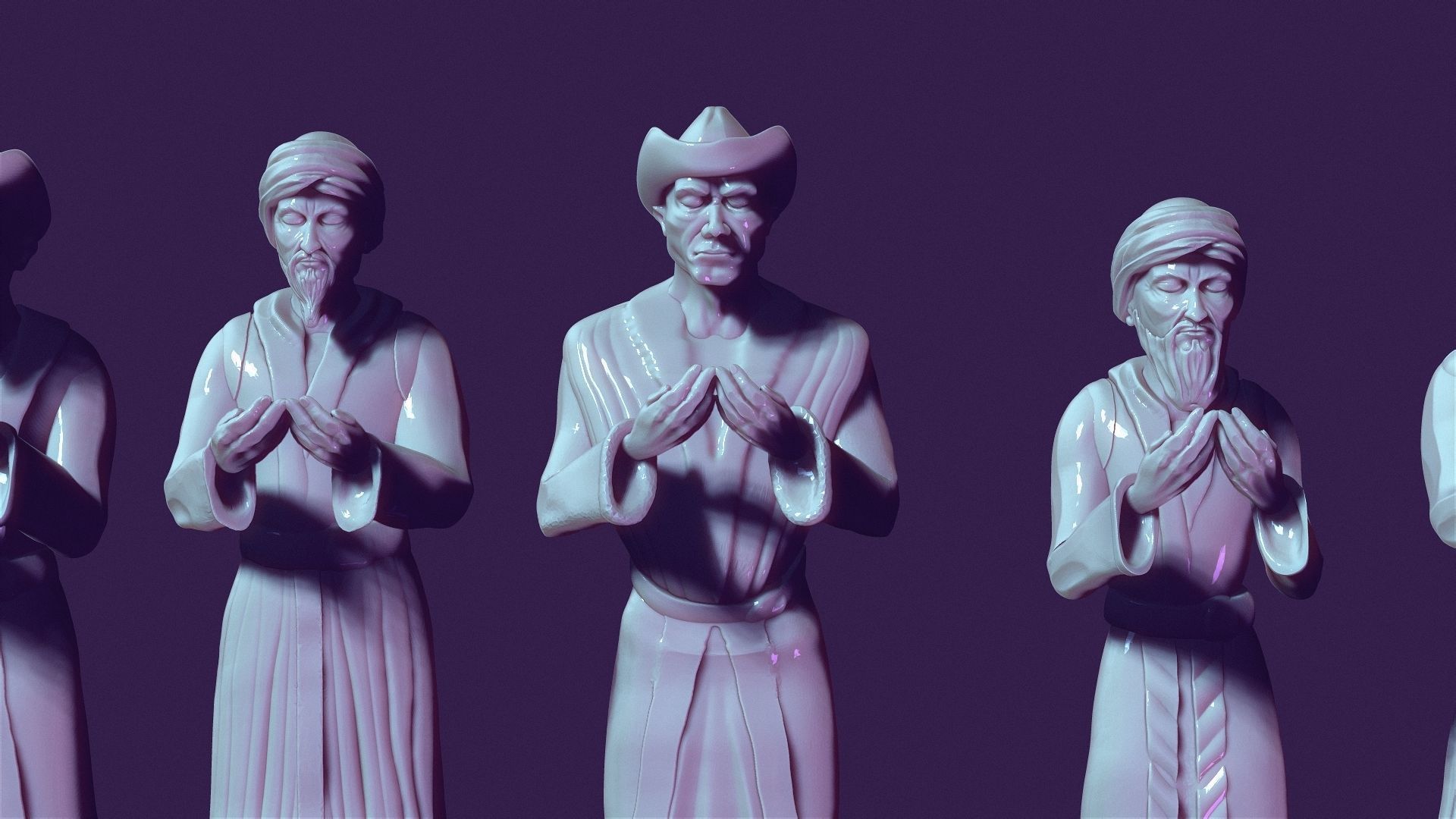 Nomads in prayer for the crowd 3D print model_8